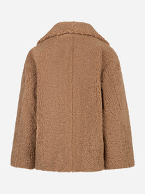 Giacca oversize beige in teddy