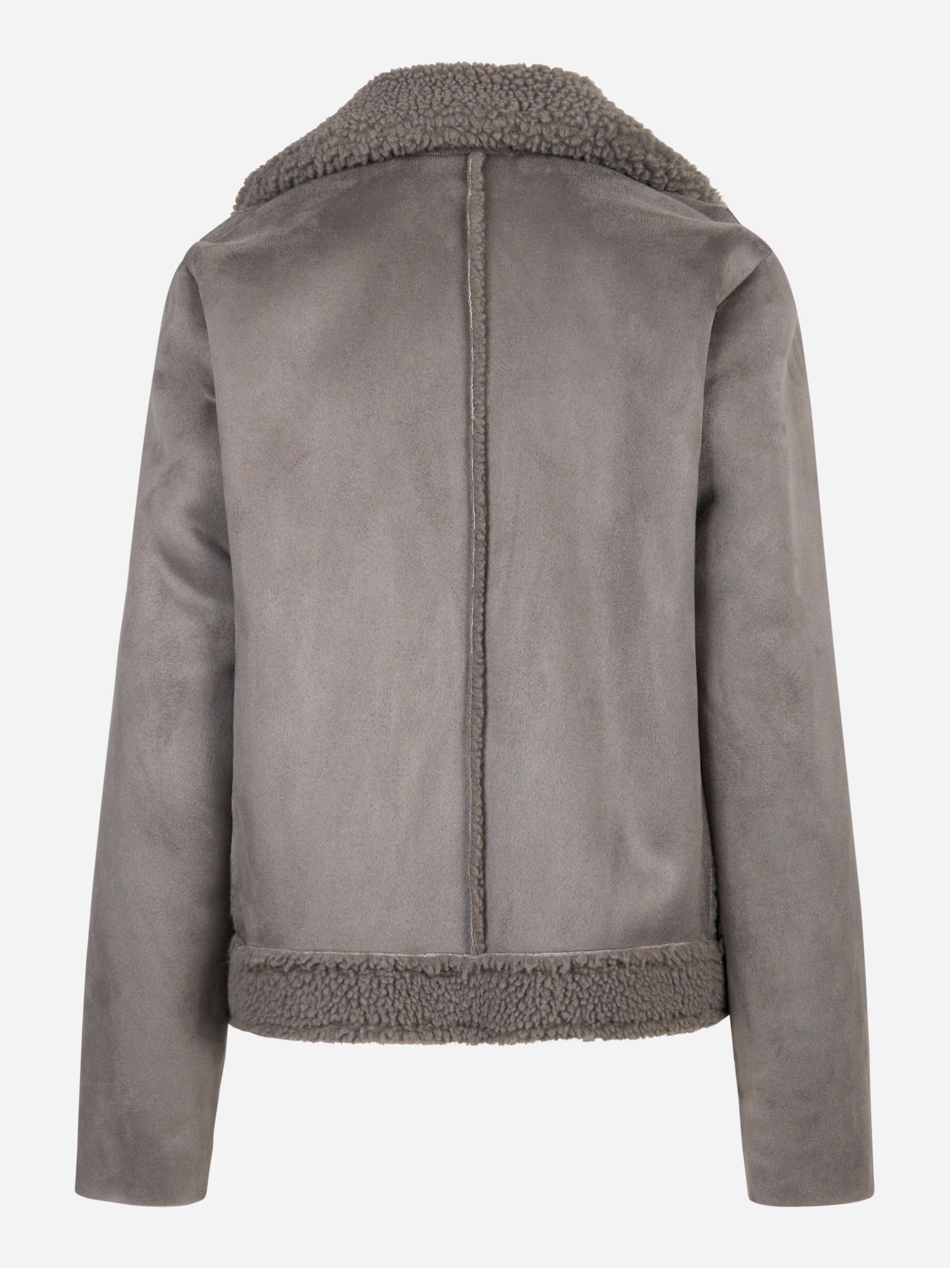 Biker grigio in eco shearling