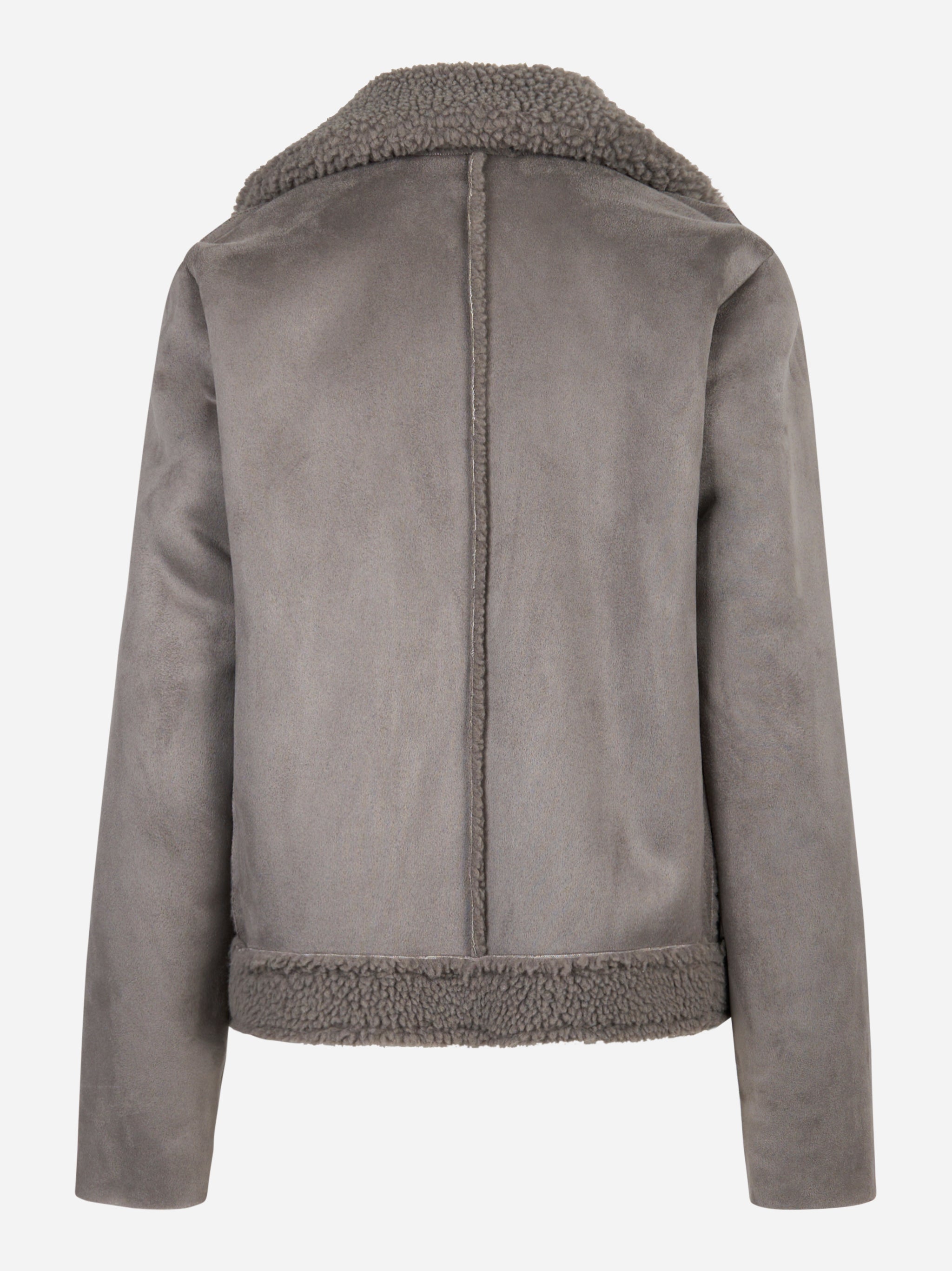 Biker grigio in eco shearling