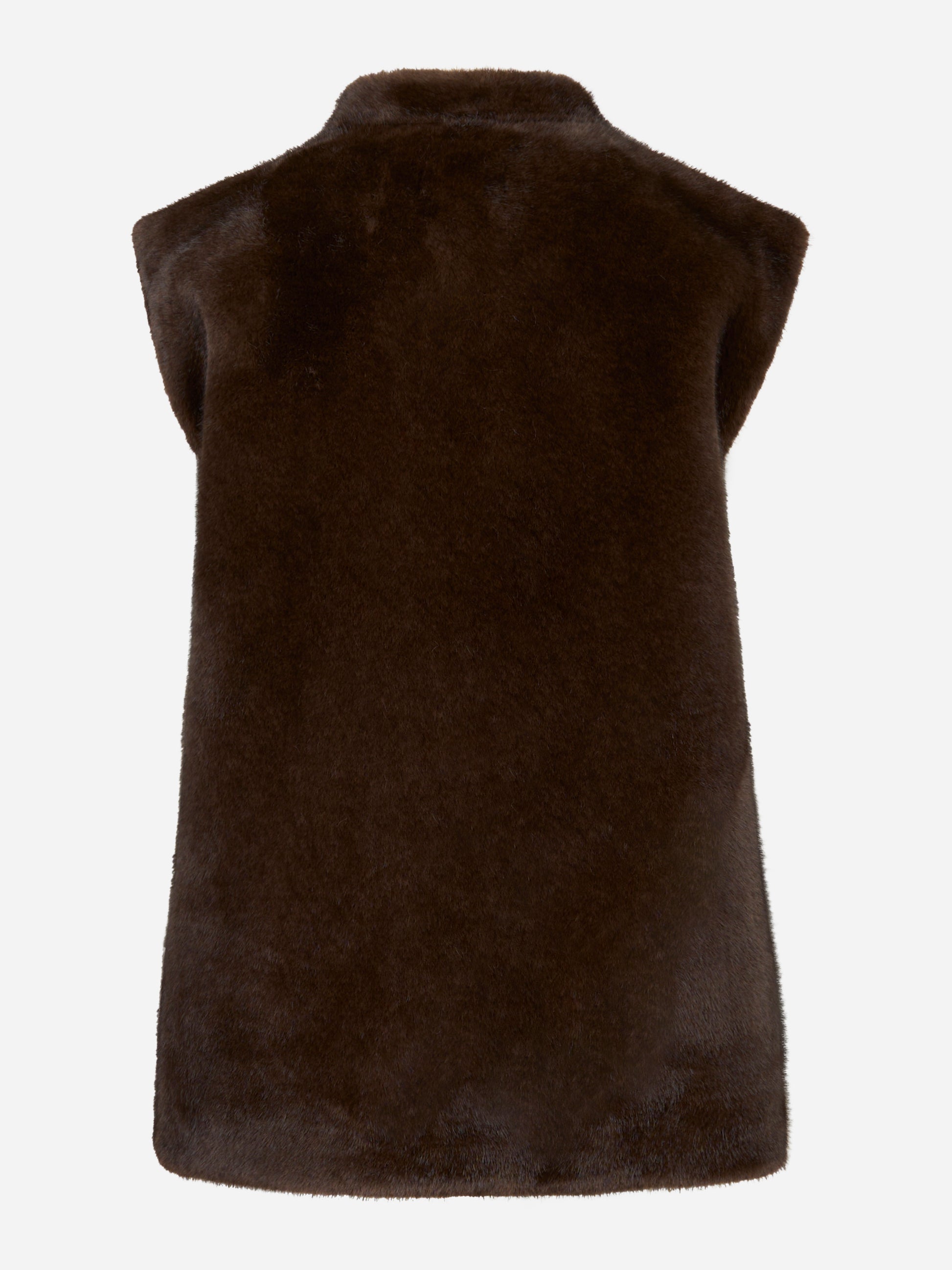 Giacca marrone smanicata in ecofur