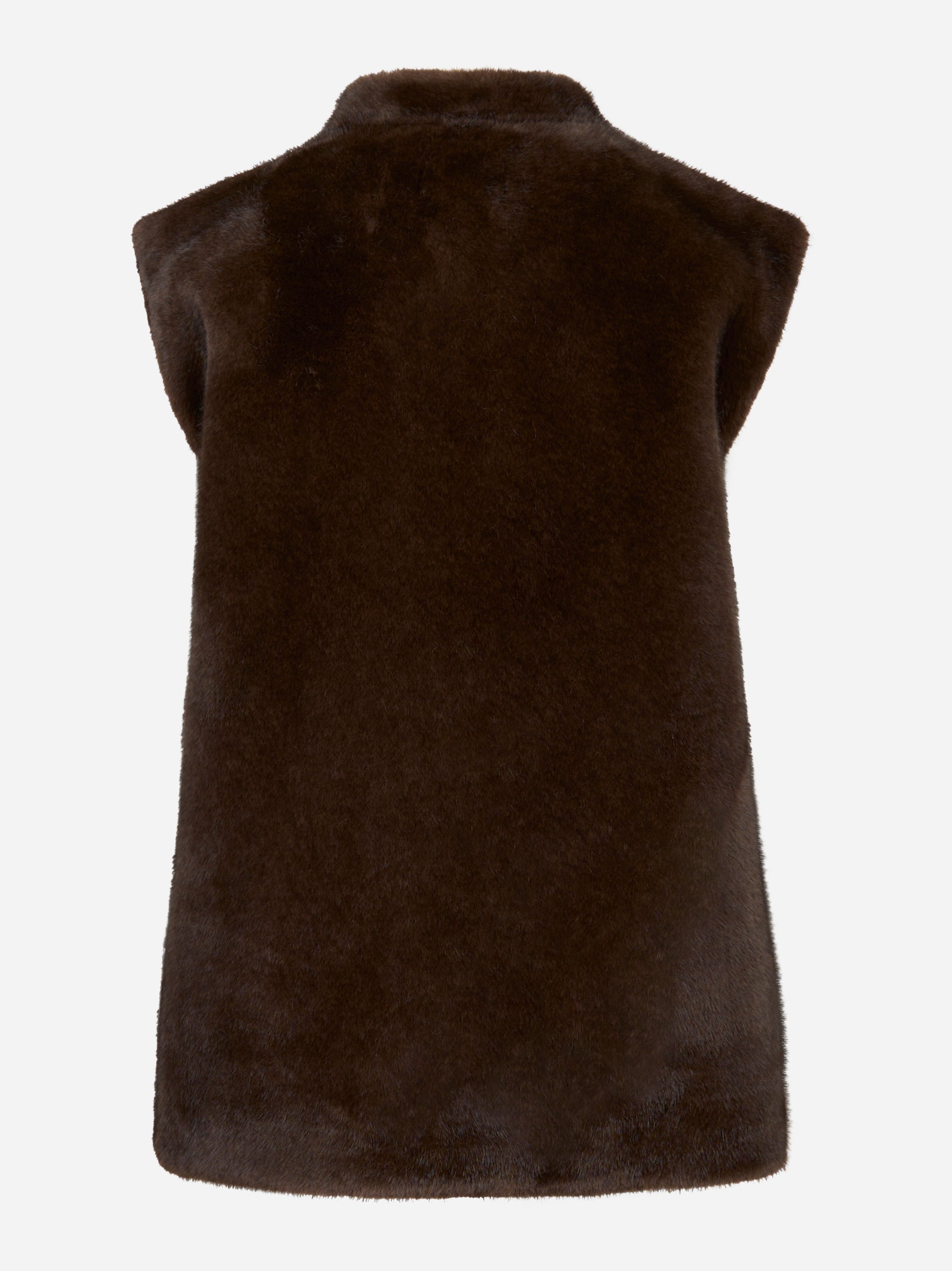 Giacca marrone smanicata in ecofur