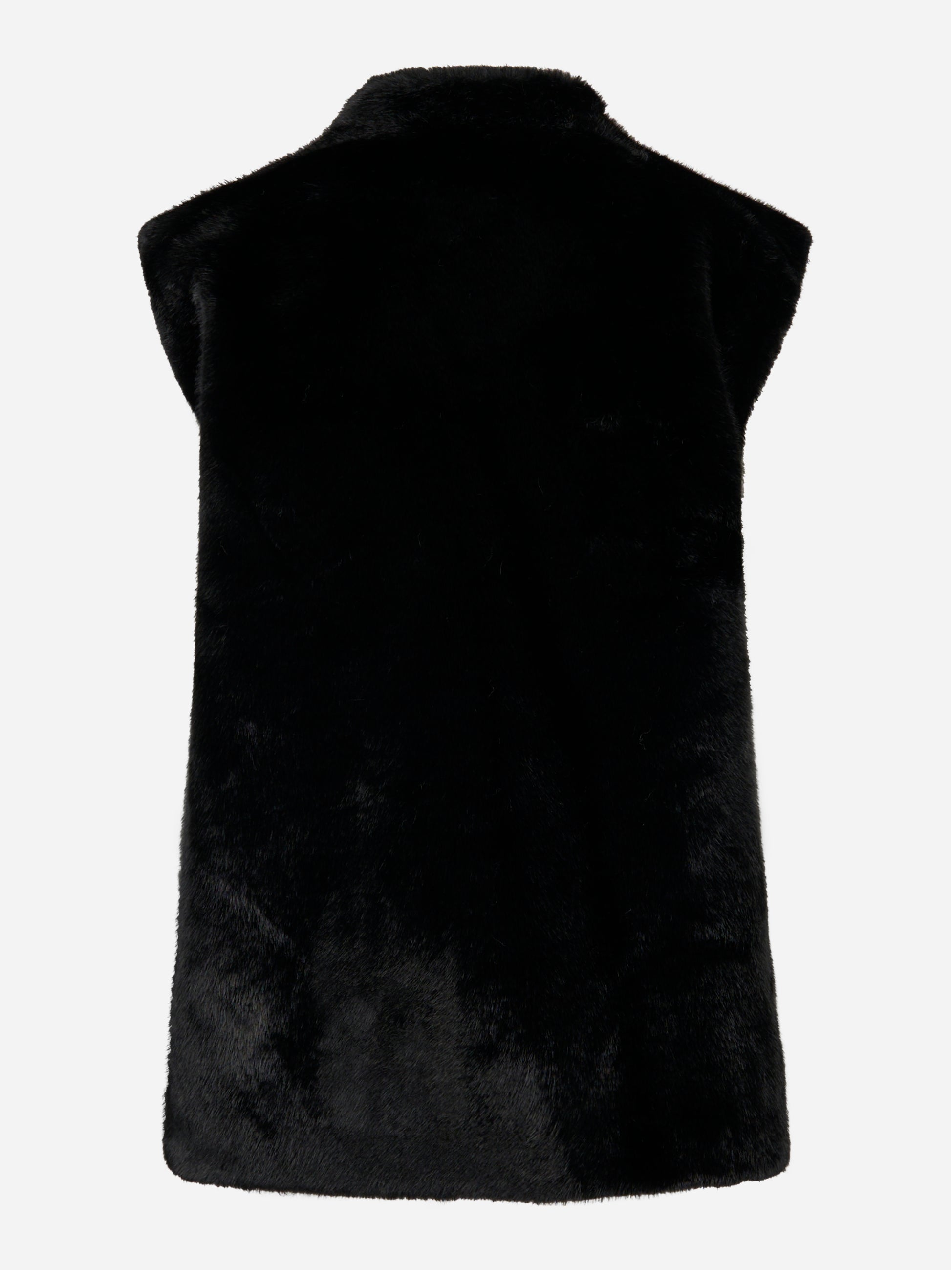 Giacca nera smanicata in ecofur