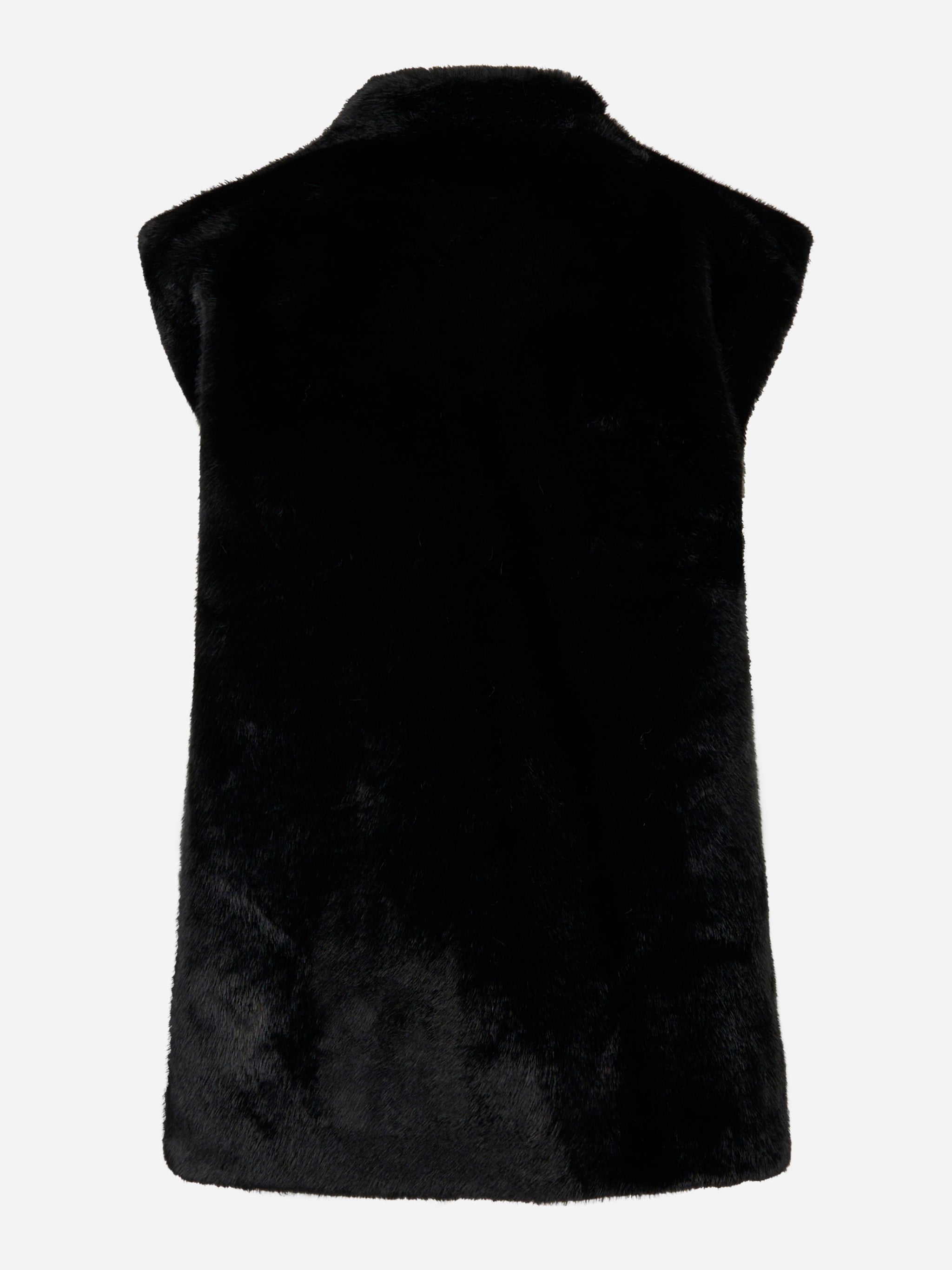 Giacca nera smanicata in ecofur