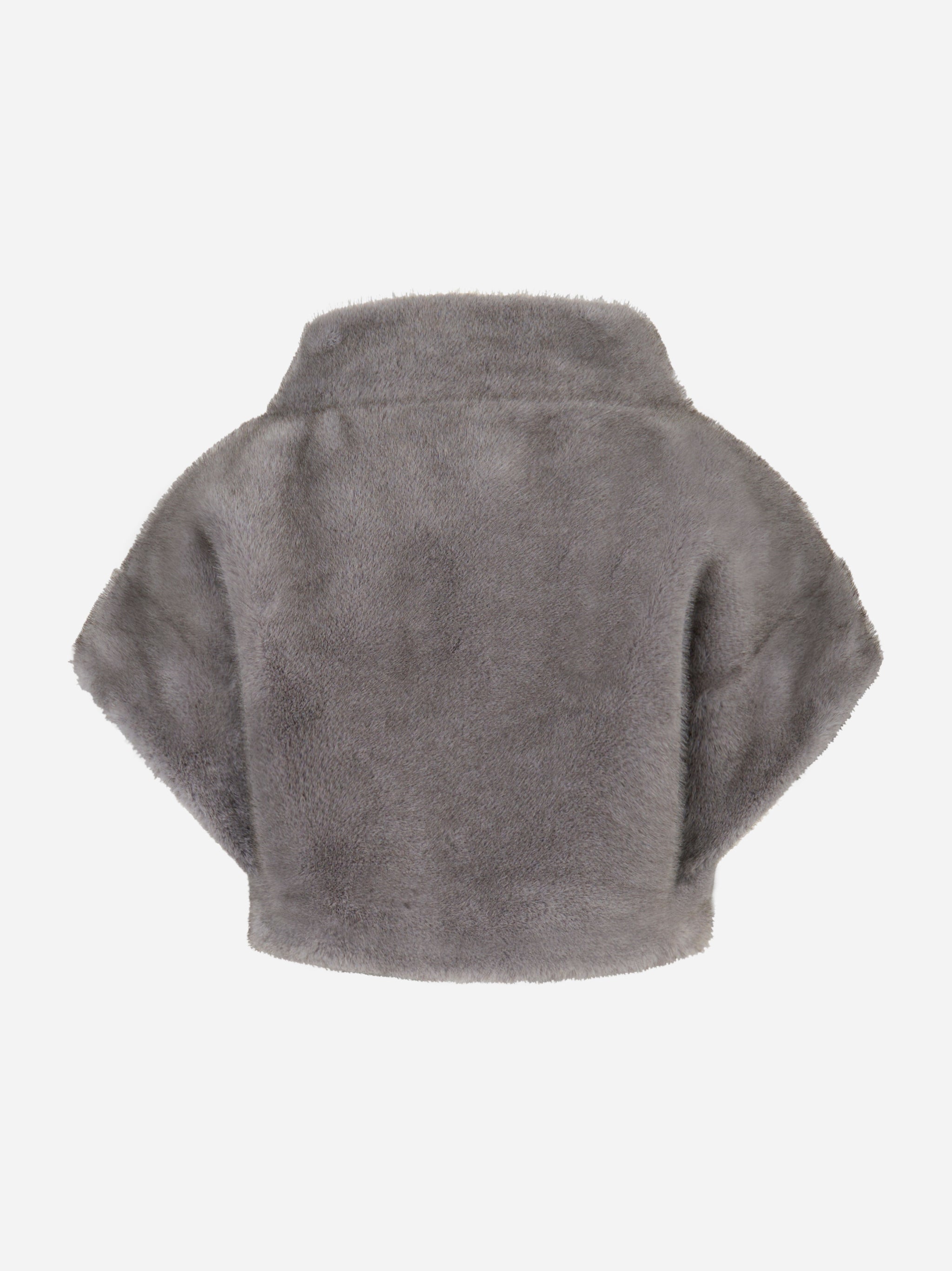 Cappa grigia con zip in ecofur