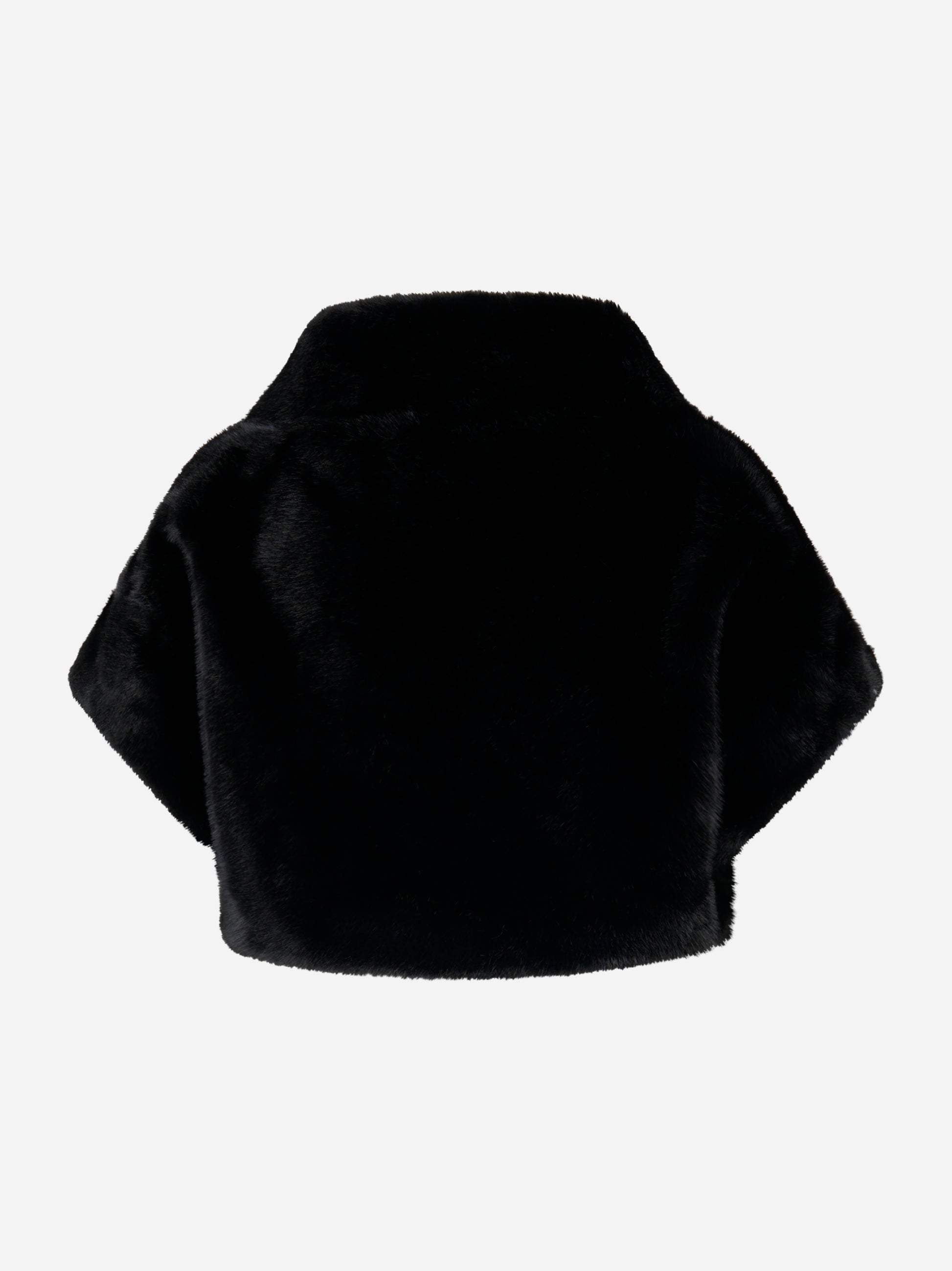 Cappa nera con zip in ecofur