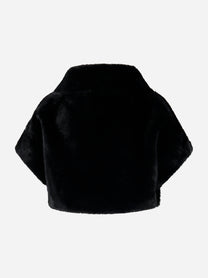 Cappa nera con zip in ecofur