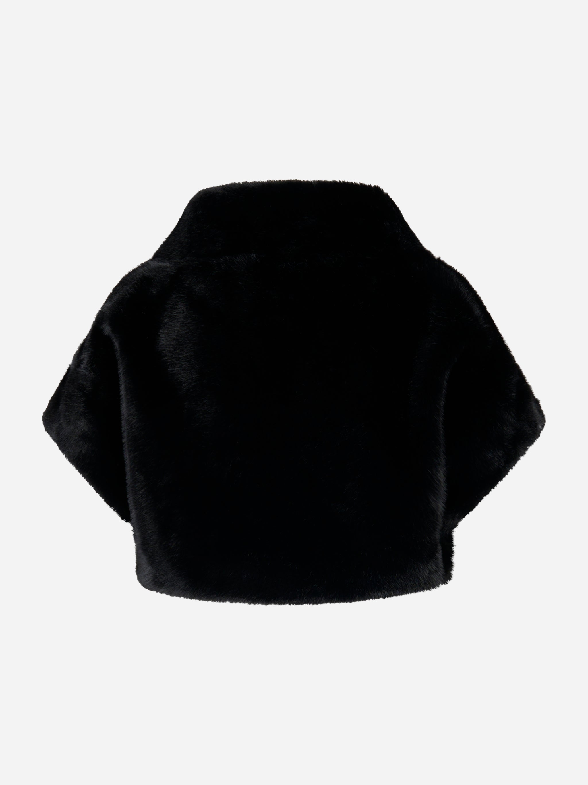 Cappa nera con zip in ecofur