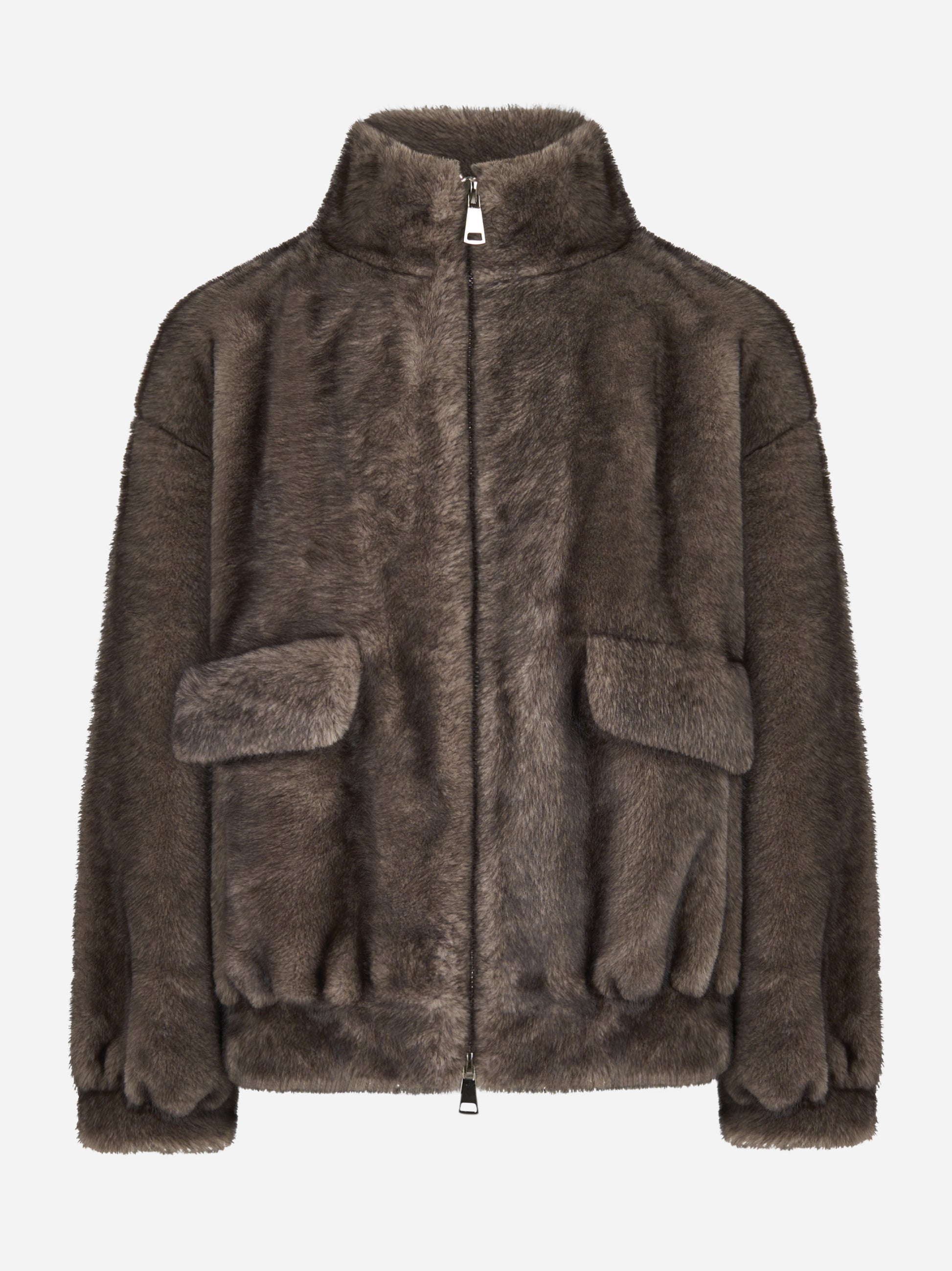 Bomber marrone in ecofur