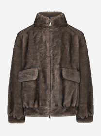 Bomber marrone in ecofur