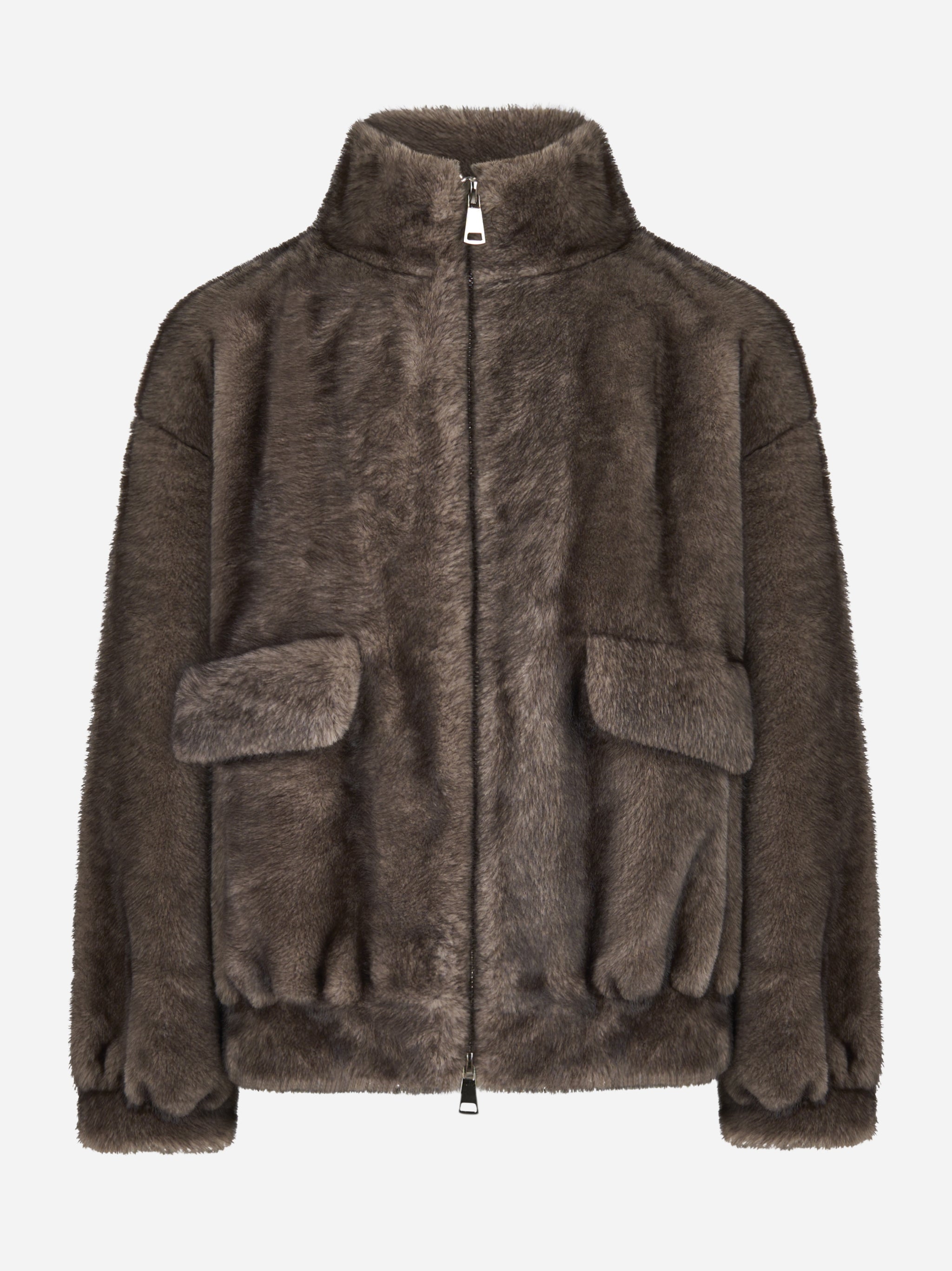 Bomber marrone in ecofur