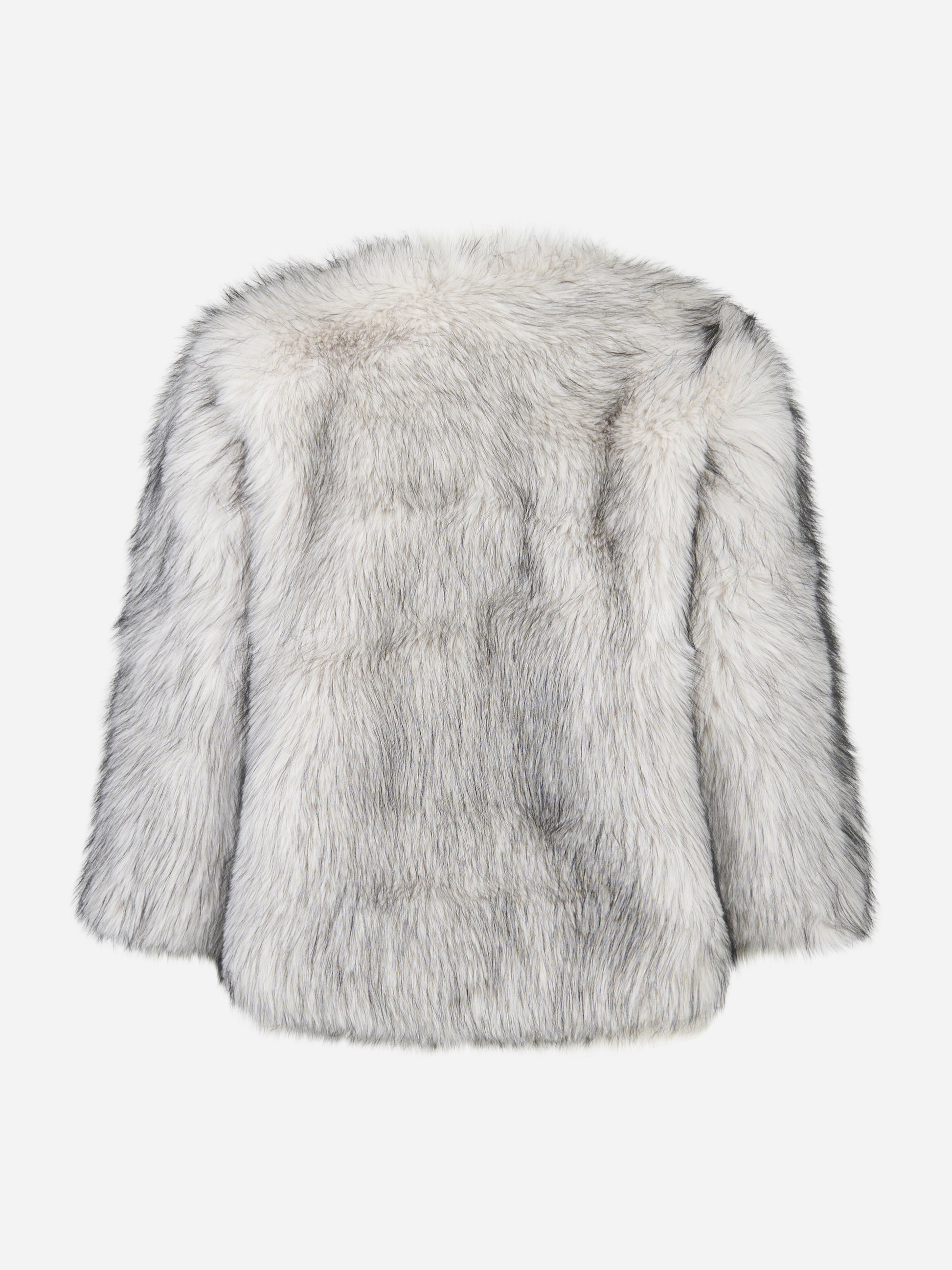 Giacca senza colle con maniche a tre quarti in ecofur