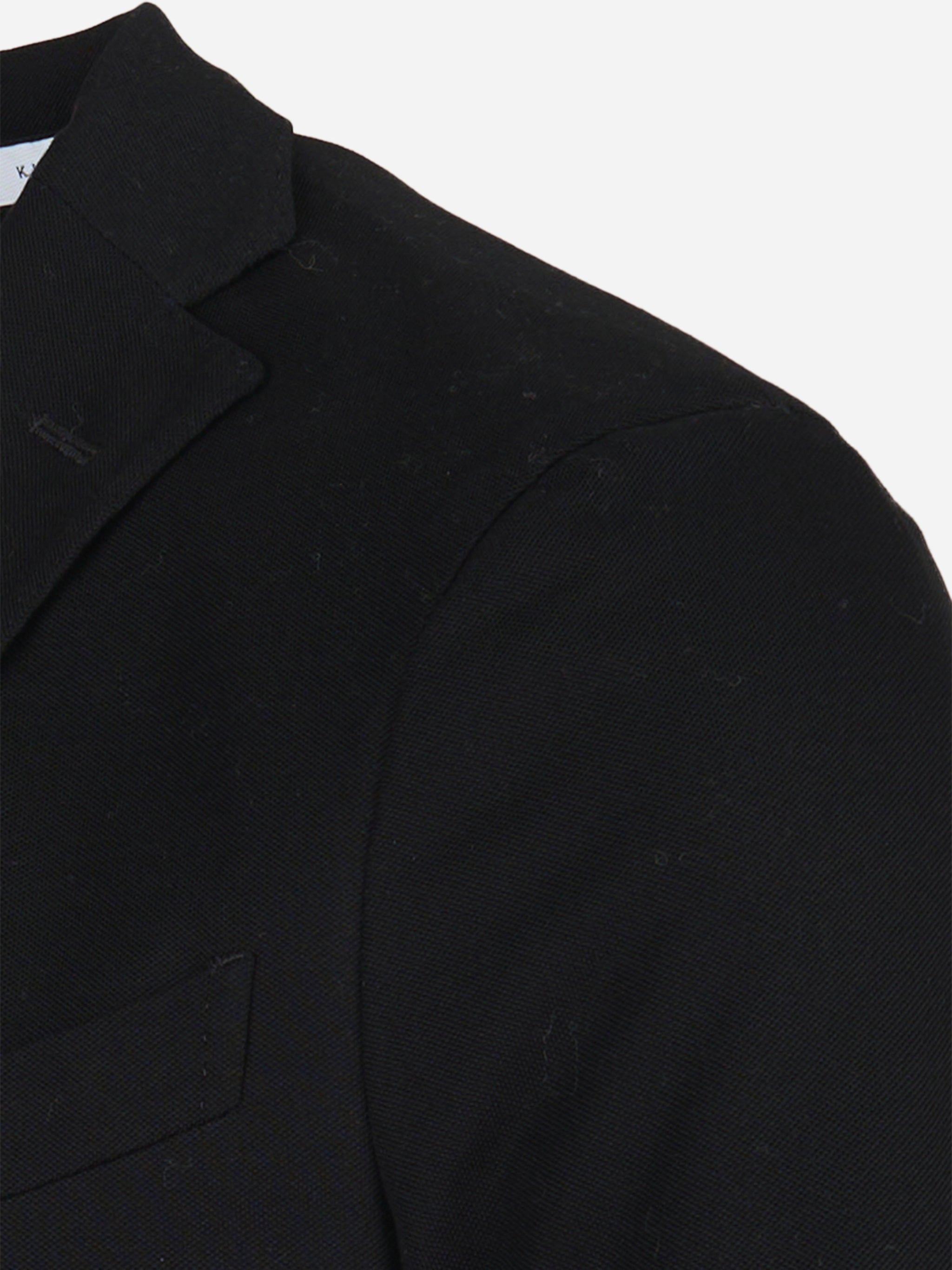Blazer in jersey con rever a specchio e tasche a toppa Nero