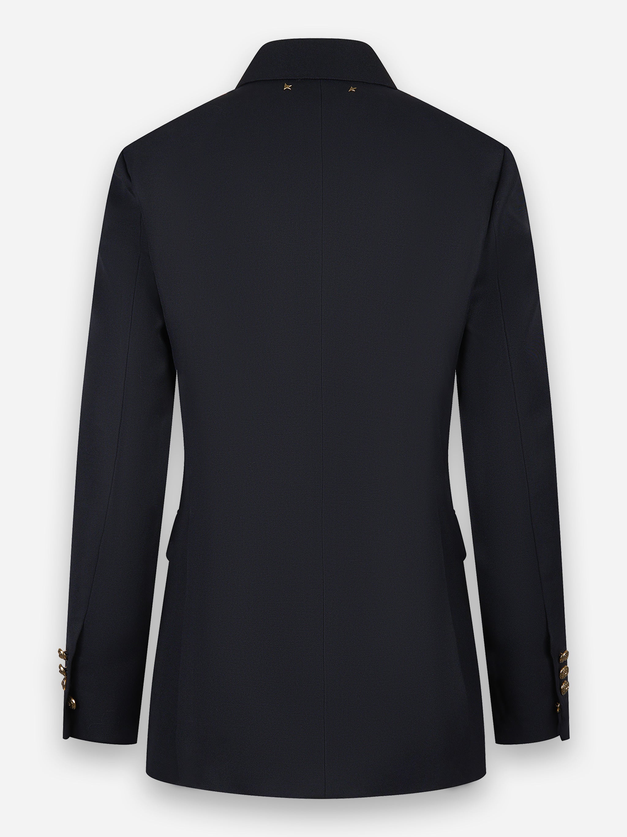 Blazer doppiopetto in gabardina lana compatta Blu