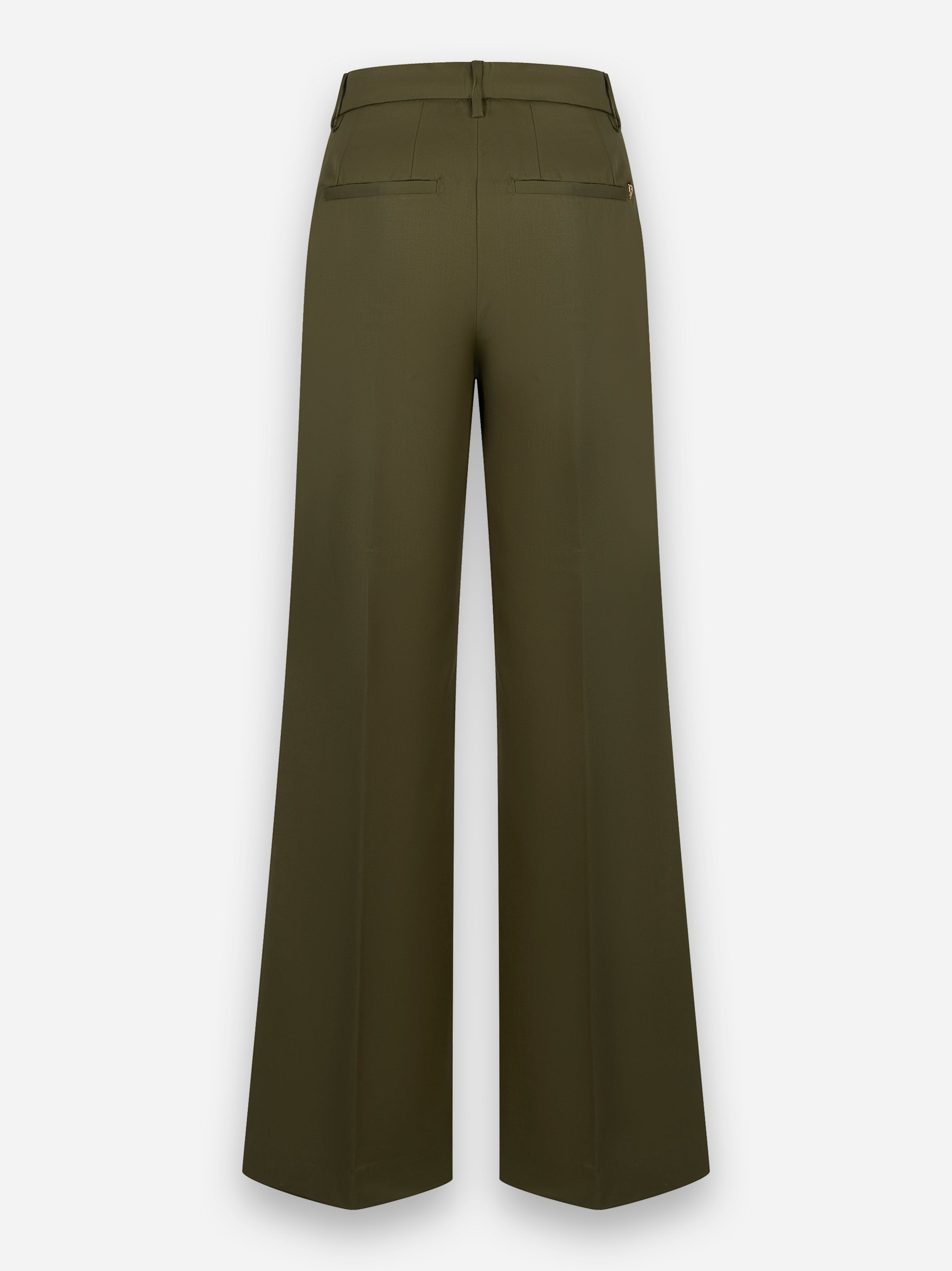 Pantalone Janice wide leg in fresco lana Verde