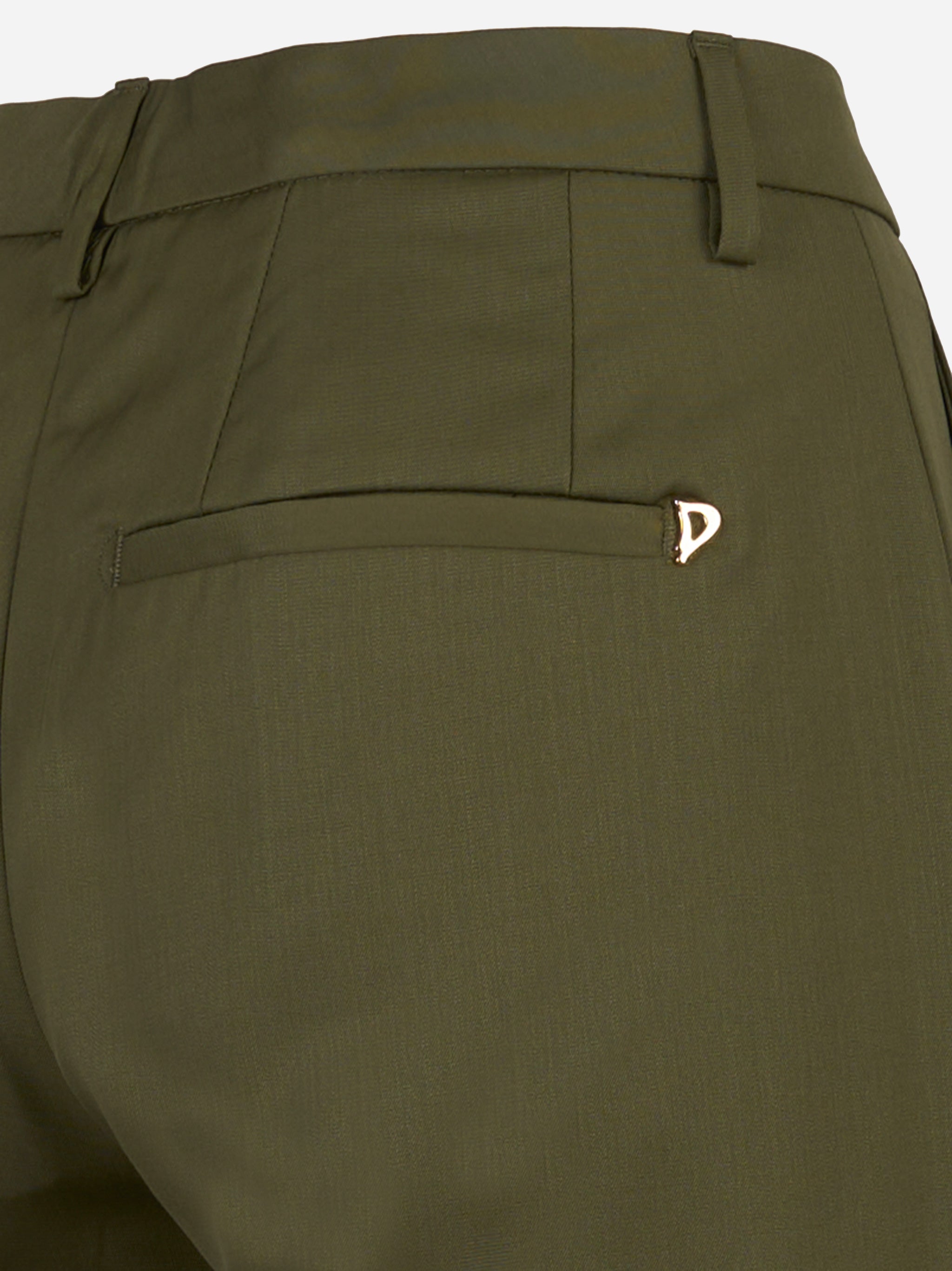 Pantalone Janice wide leg in fresco lana Verde