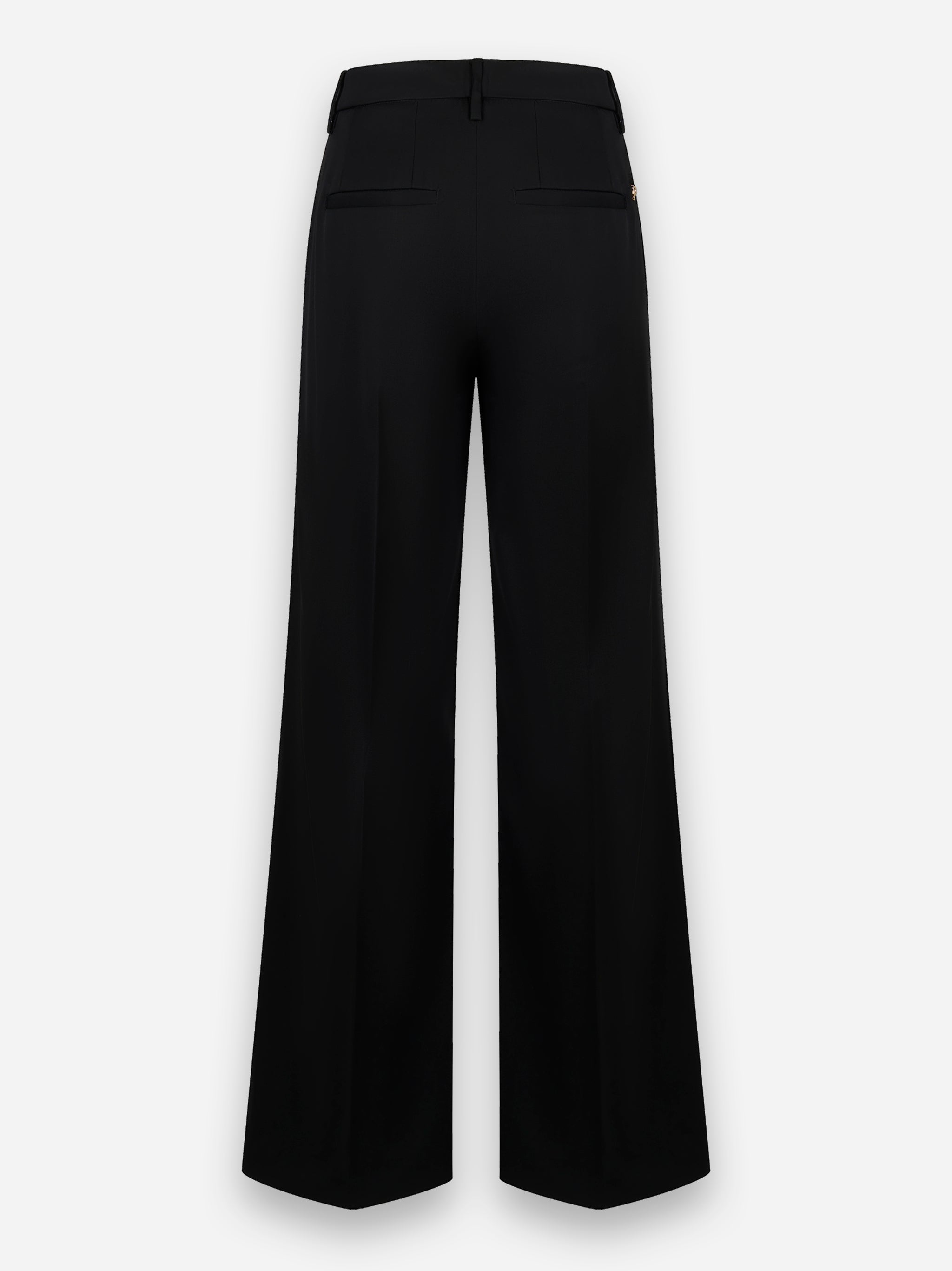 Pantalone Janice wide leg in fresco lana Nero