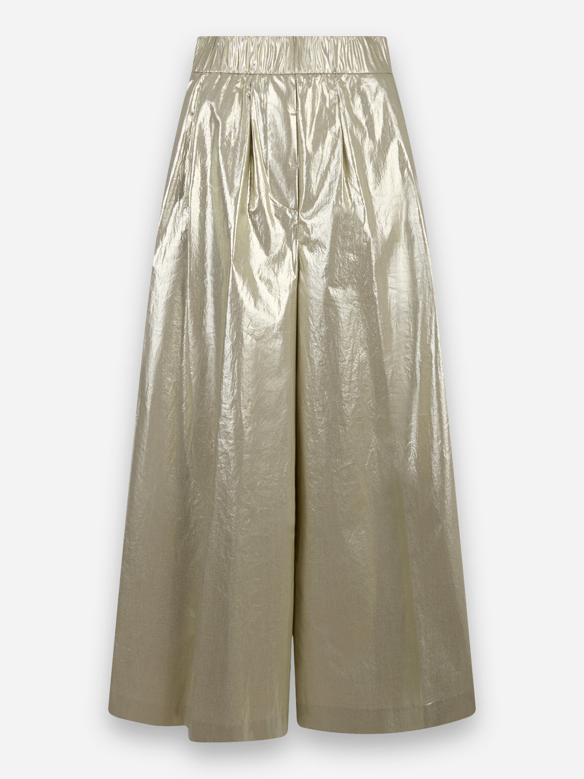 Pantalone in popeline di cotone laminato Verde