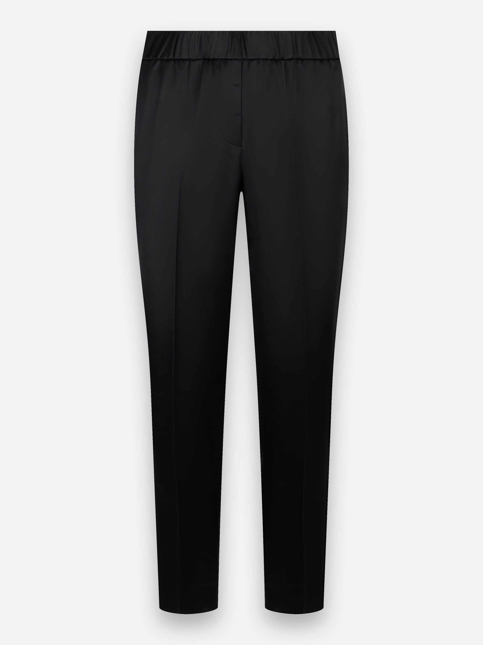 Pantalone con elastico in vita in raso di viscosa Nero