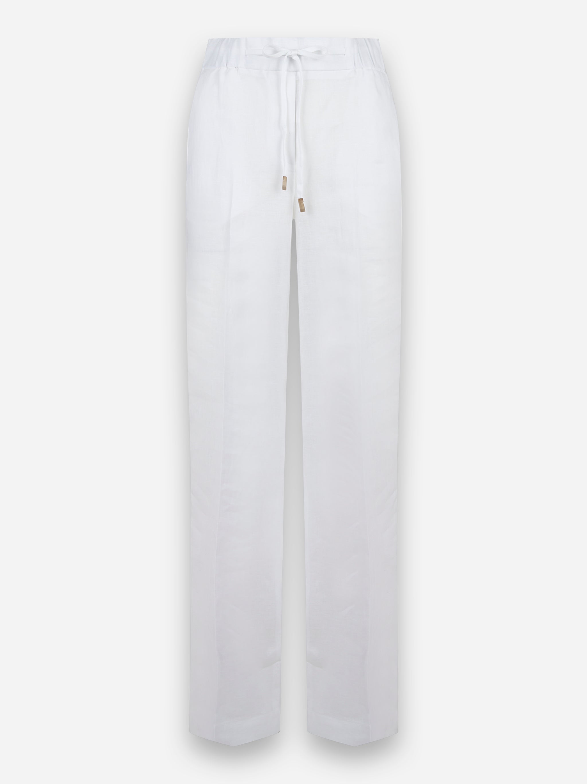Pantalone in tela leggera di puro lino Bianco