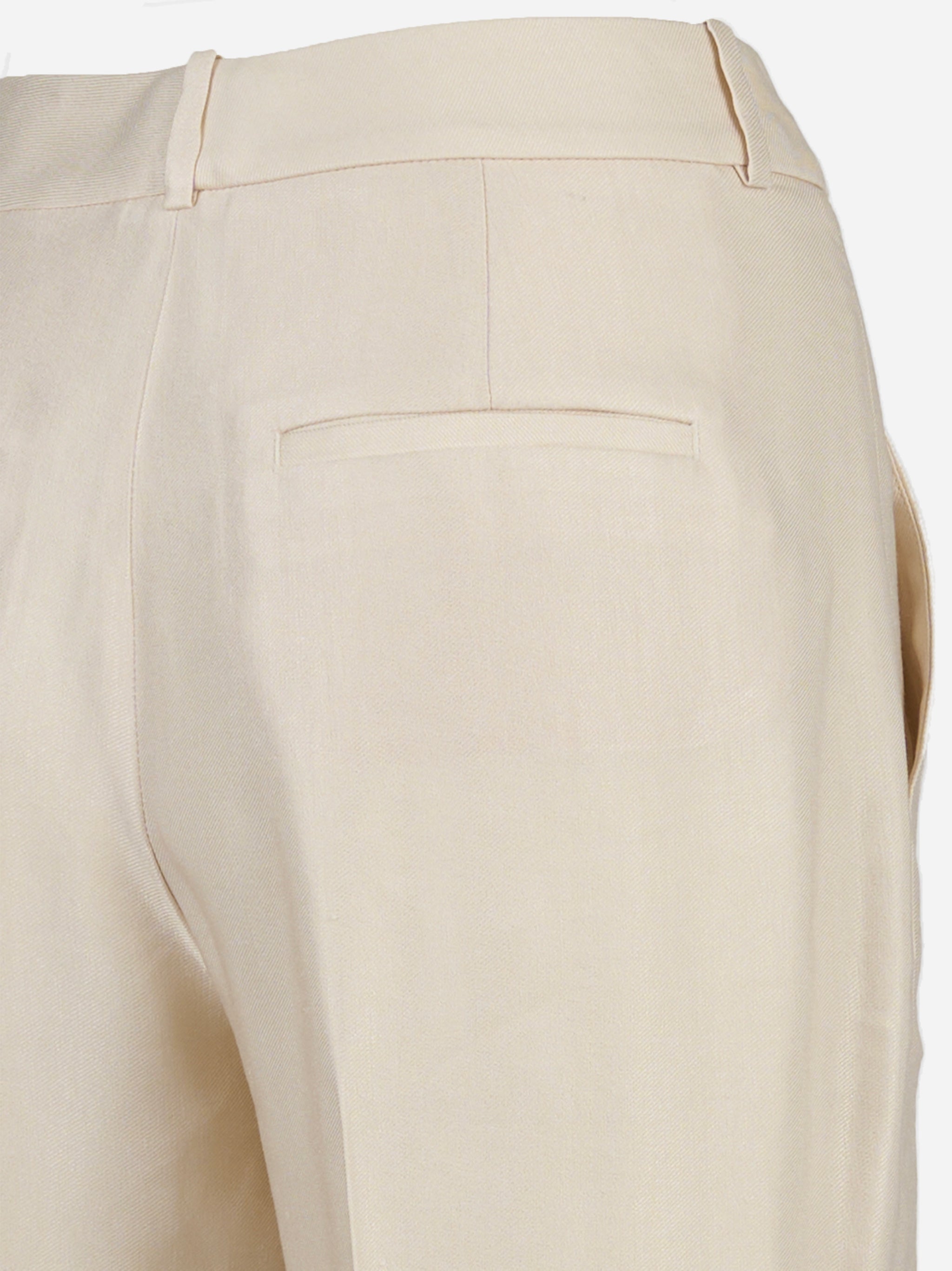 Pantalone in gabardina lucida di lino e viscosa Beige