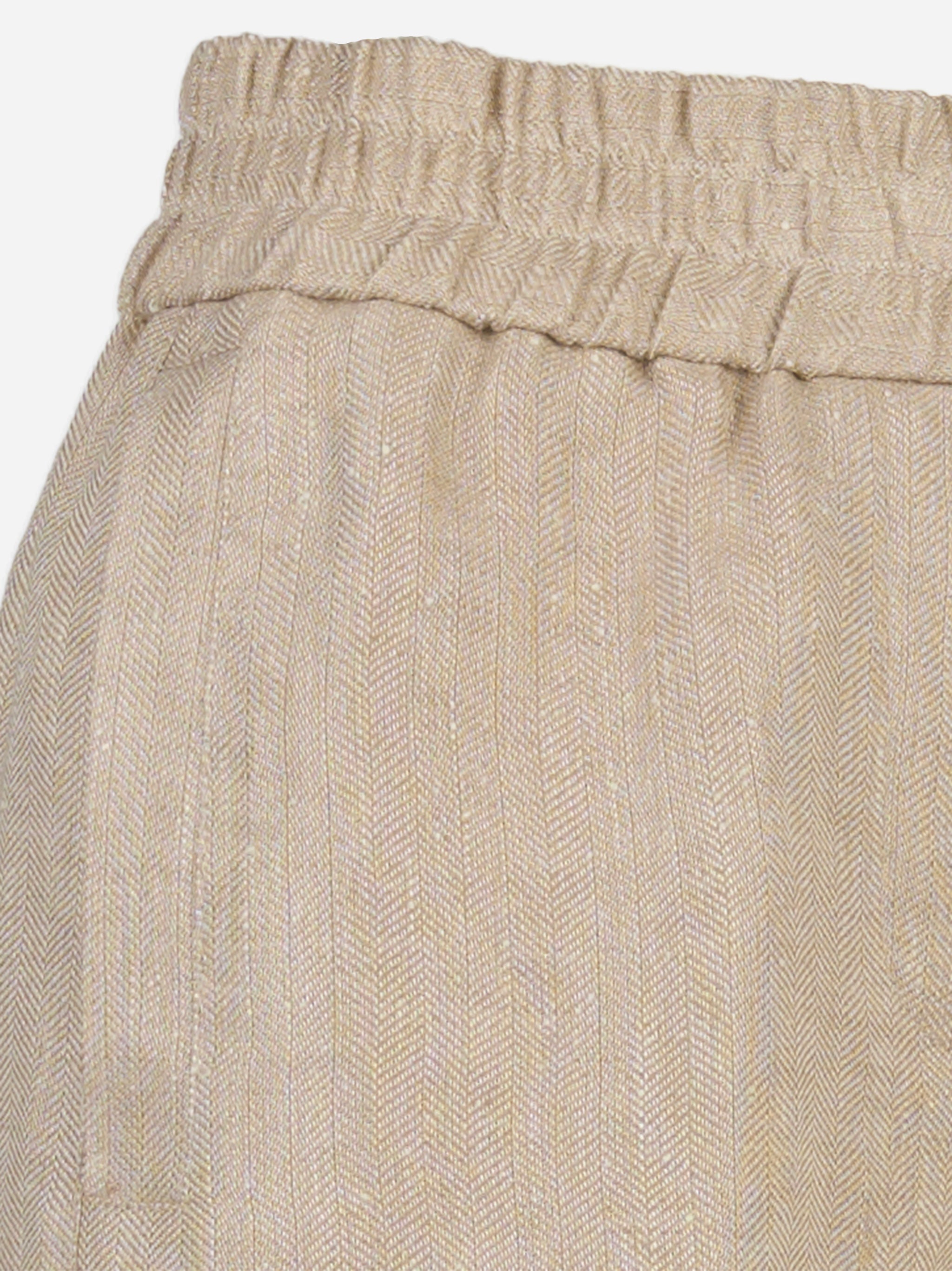 Shorts in tinto filo di lino Beige