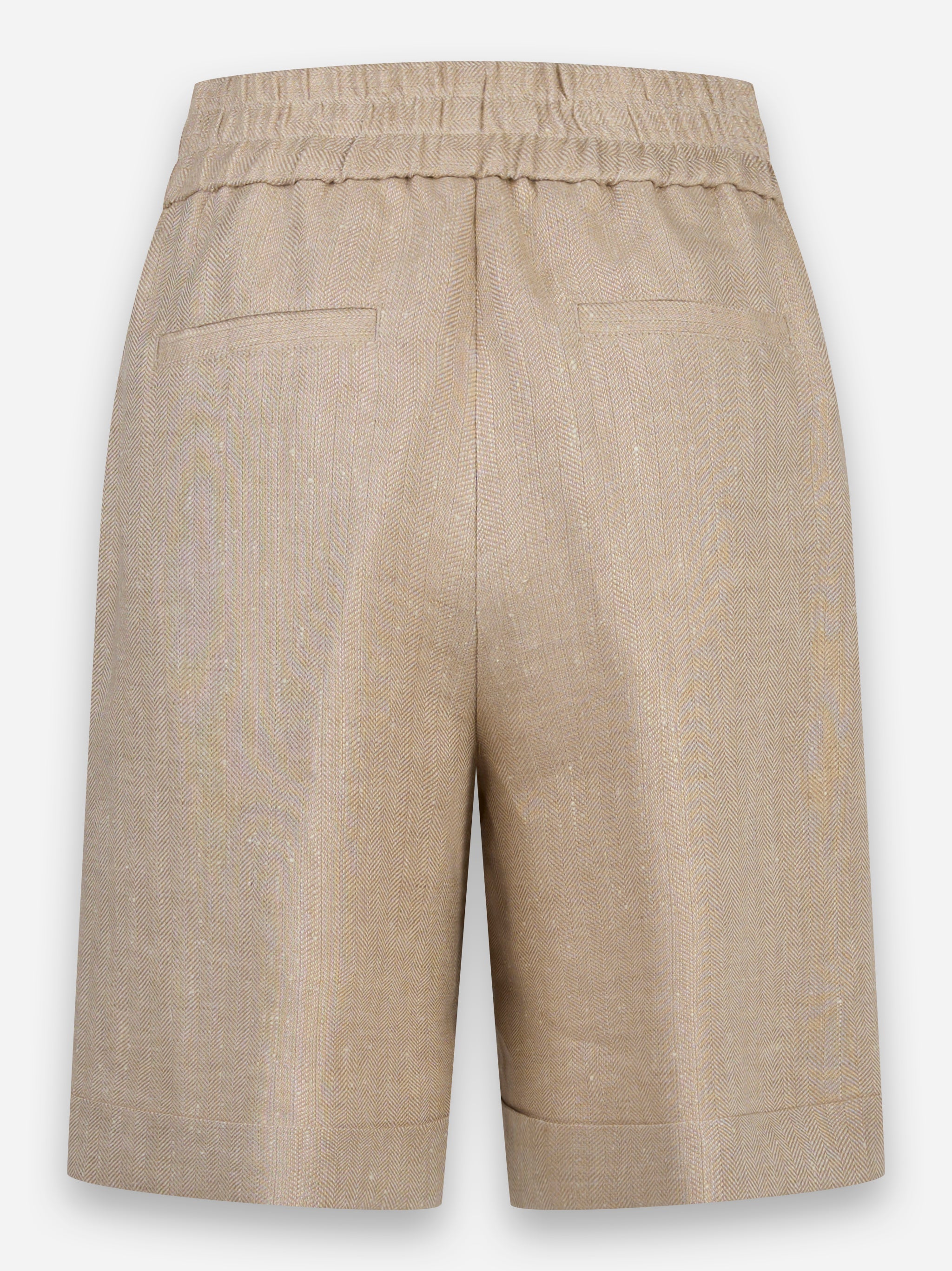 Shorts in tinto filo di lino Beige