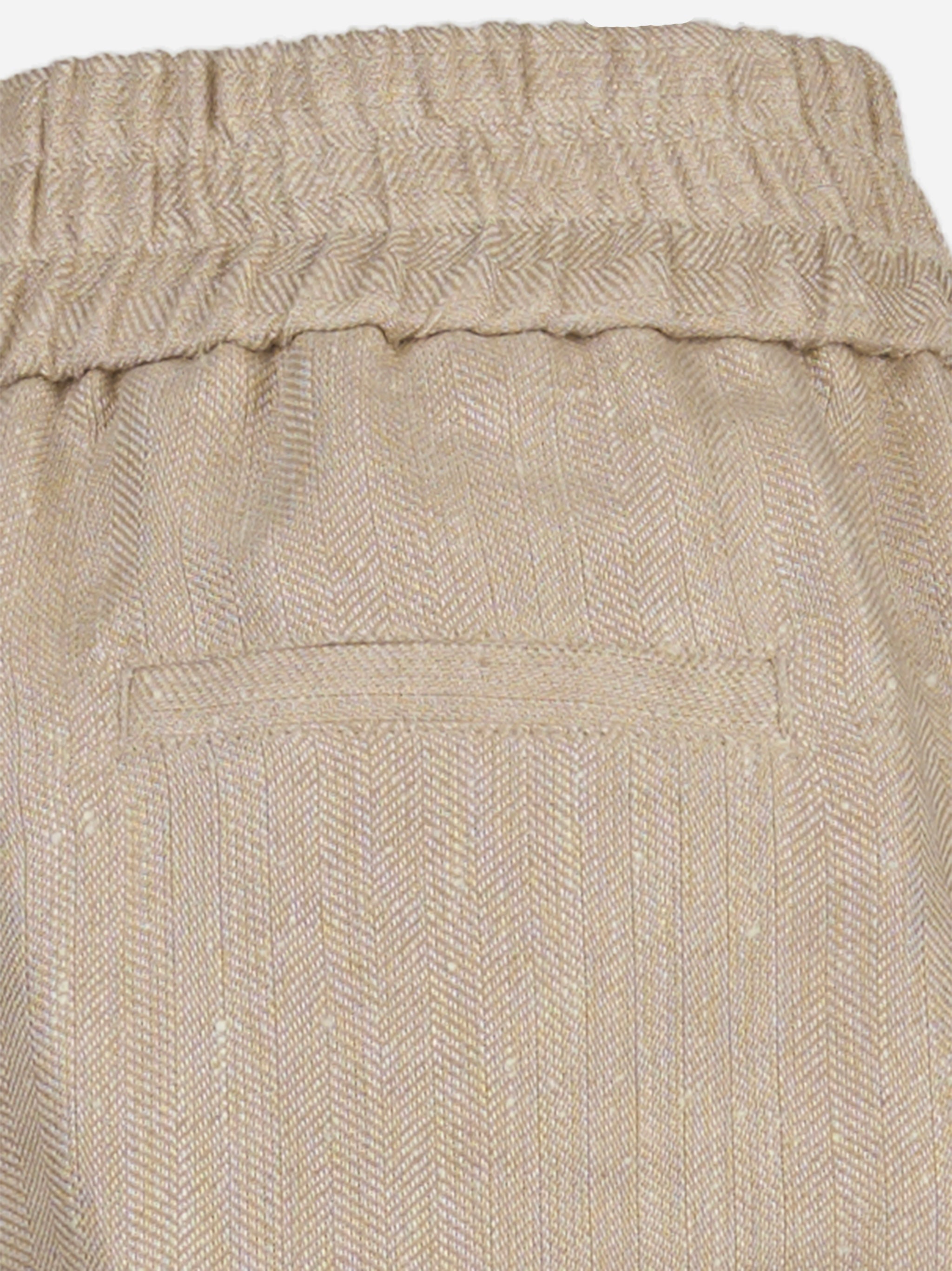 Shorts in tinto filo di lino Beige