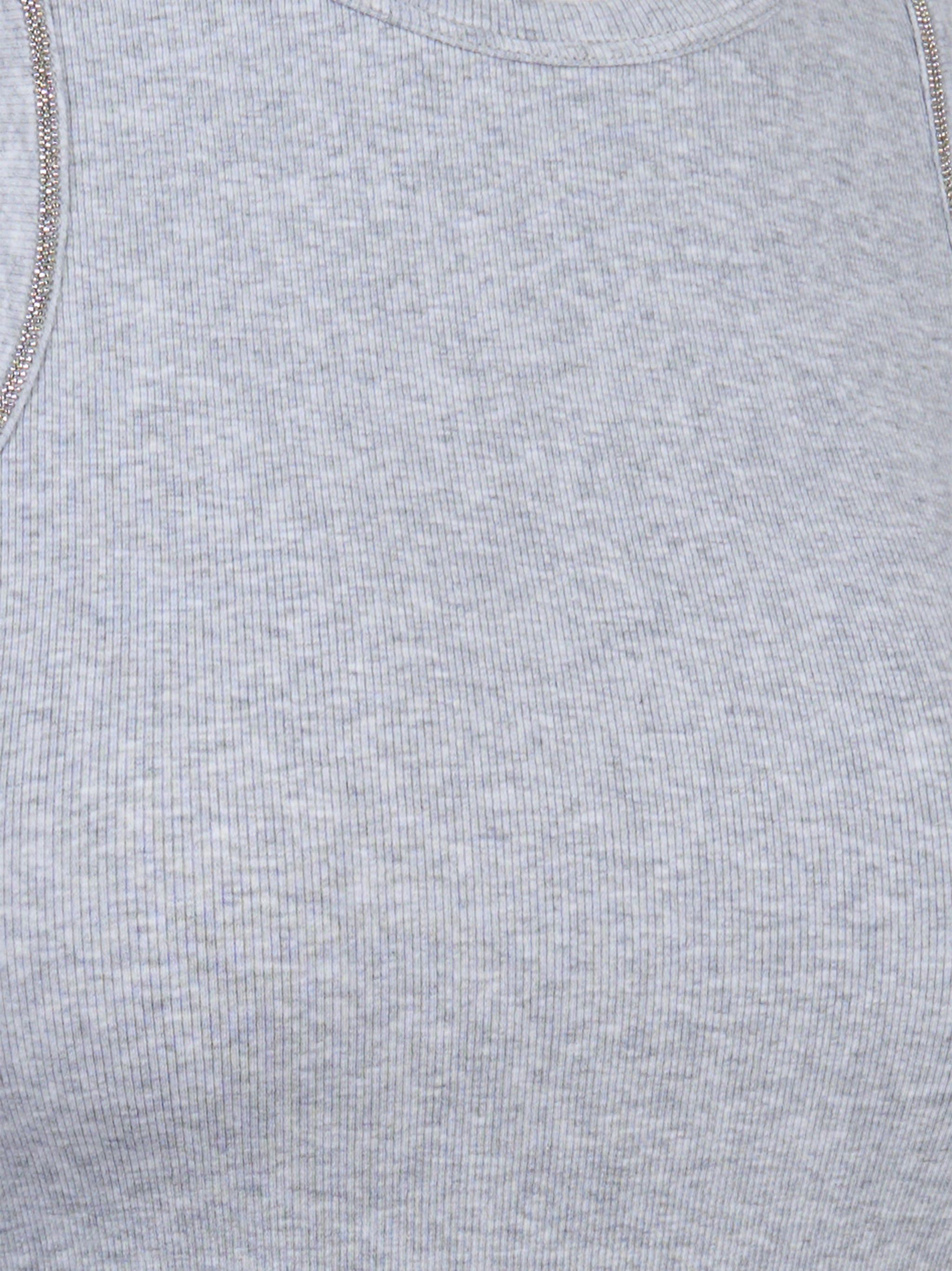 Top in microcostina di jersey stretch Grigio