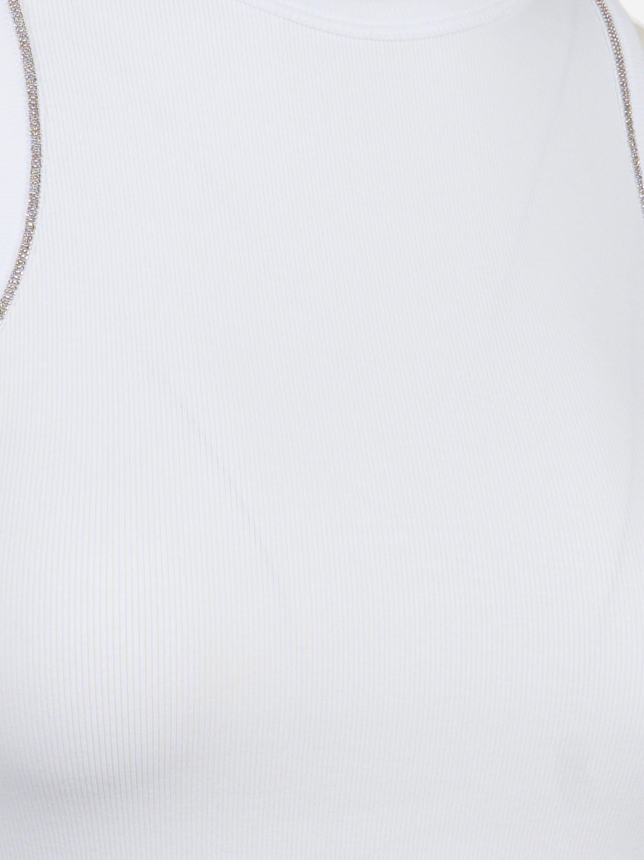 Top in microcostina di jersey stretch Bianco