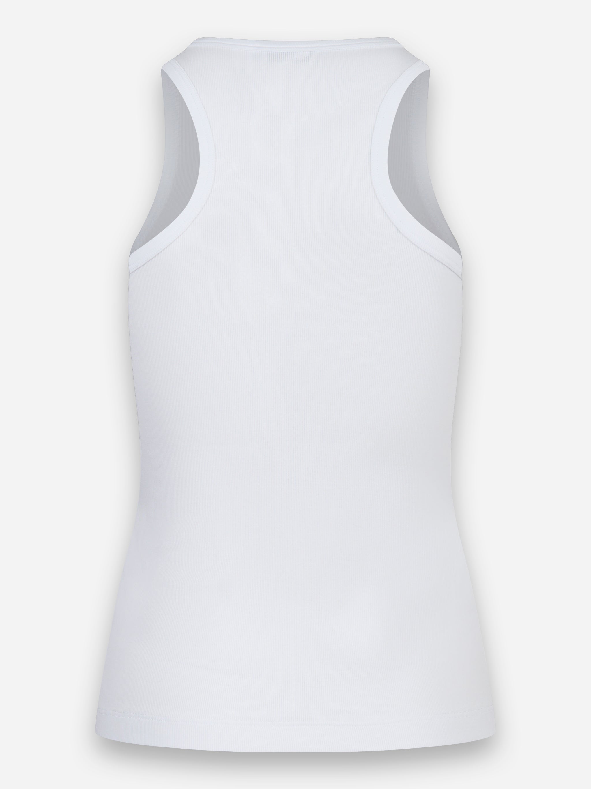 Top in microcostina di jersey stretch Bianco