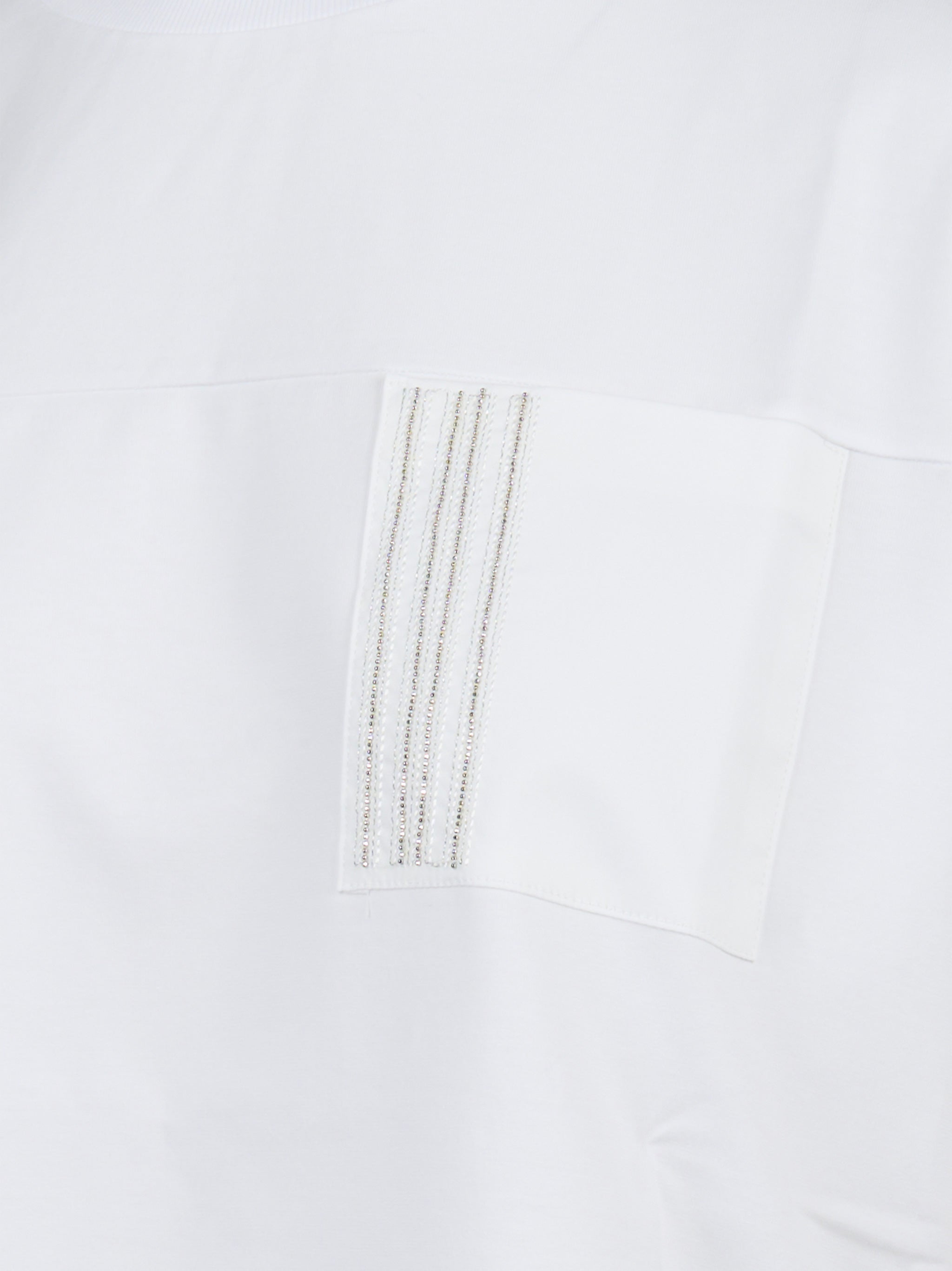 T-shirt in jersey di cotone con struttura bielastica Bianco