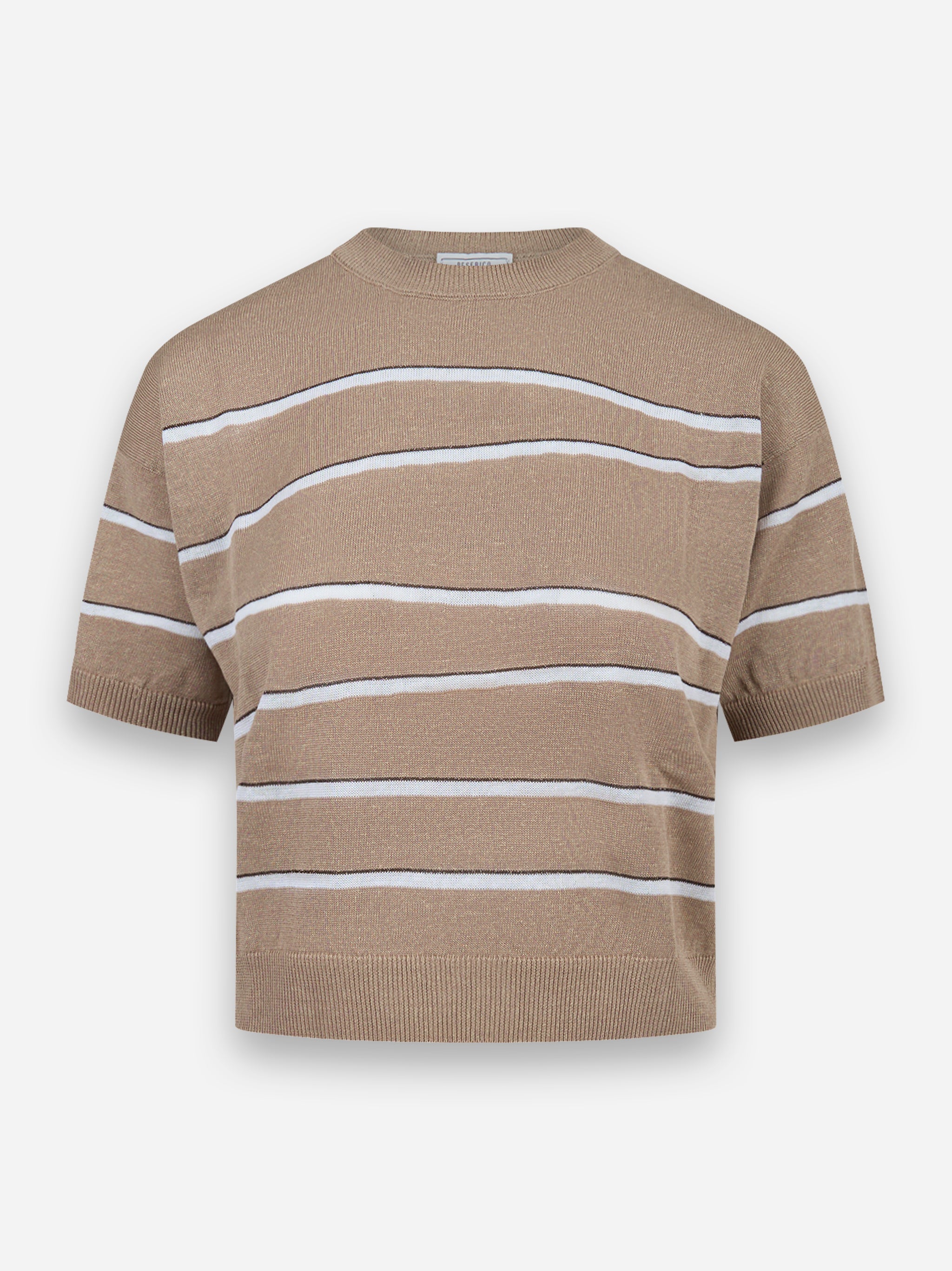 Maglia in tricot di lino e cotone Marrone