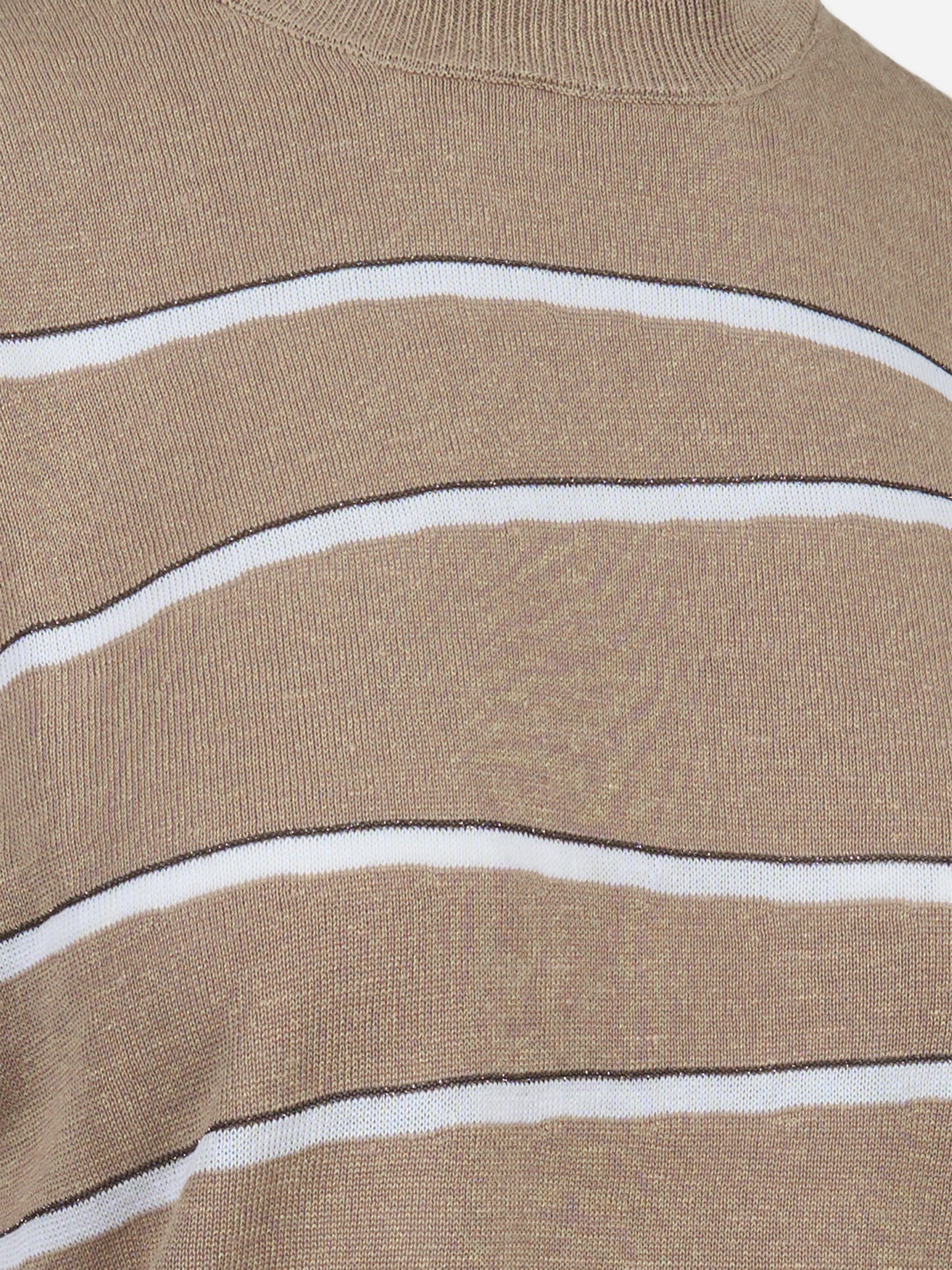 Maglia in tricot di lino e cotone Marrone