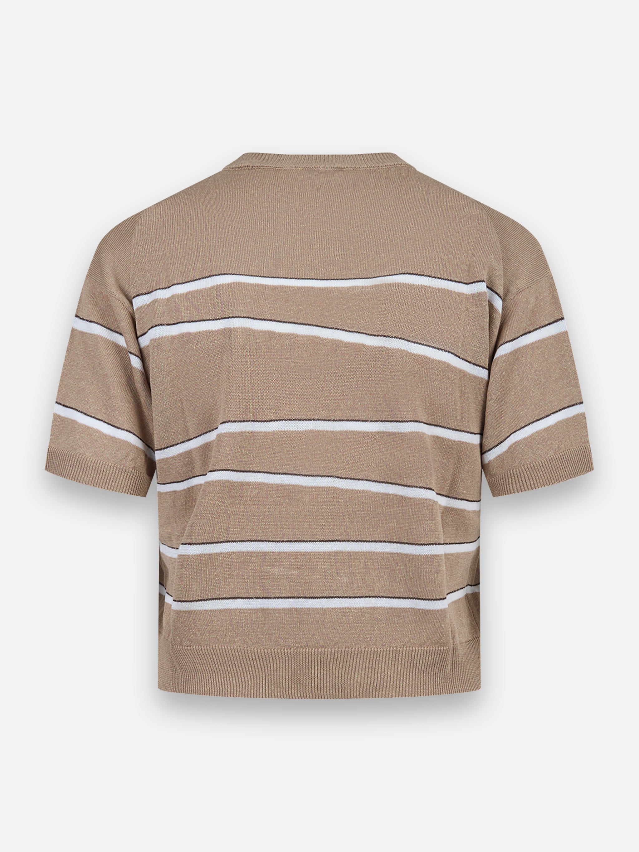 Maglia in tricot di lino e cotone Marrone