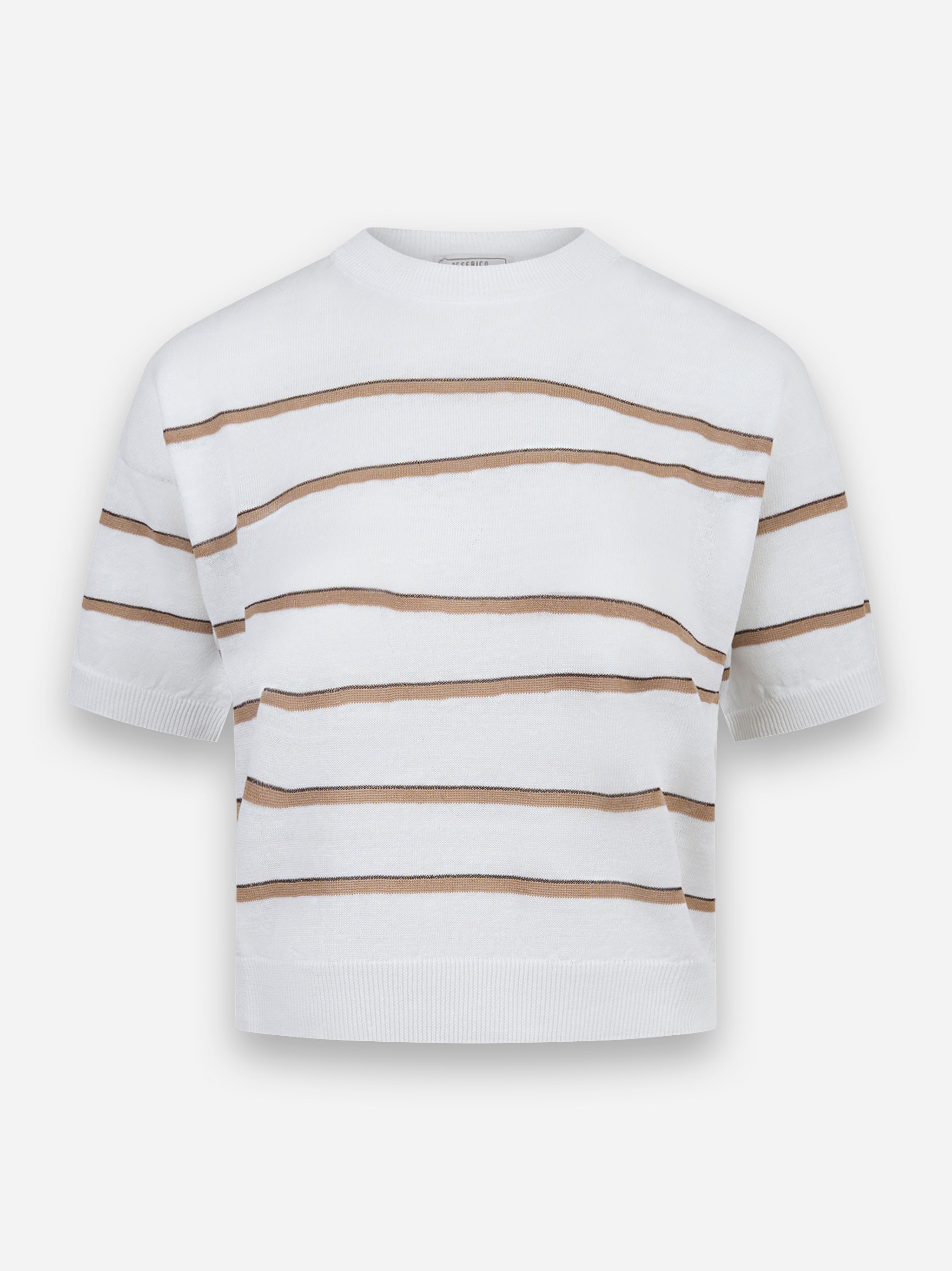 Maglia in tricot di lino e cotone Bianco