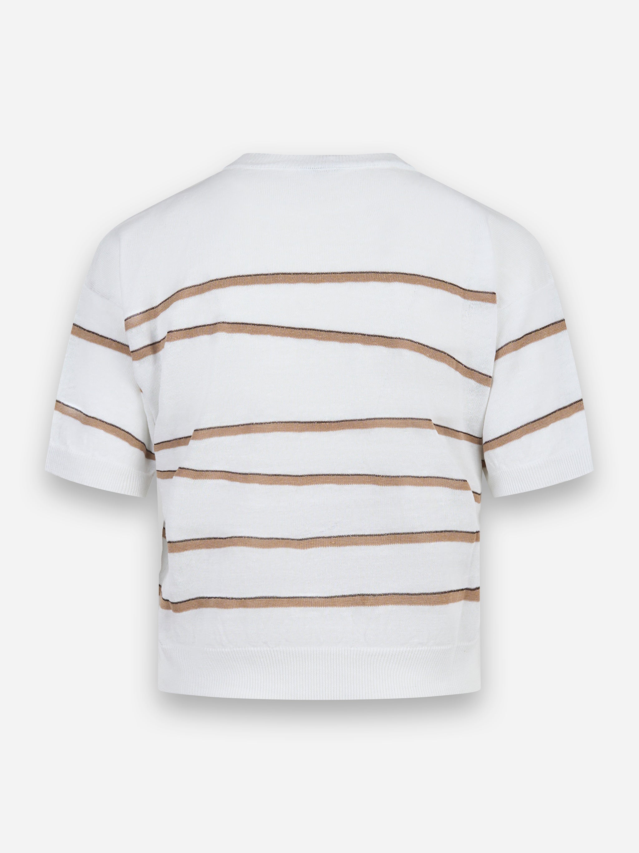Maglia in tricot di lino e cotone Bianco