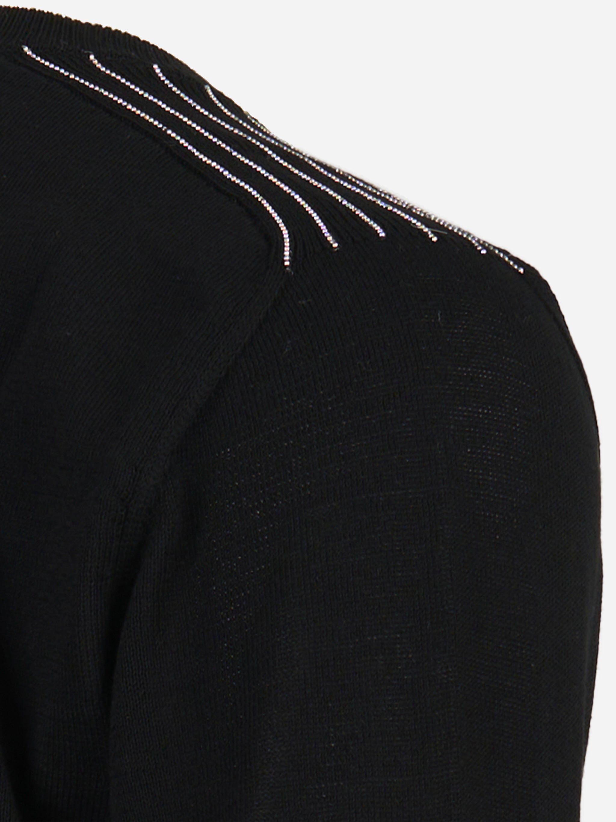 Maglia in tricot di puro cotone Nero