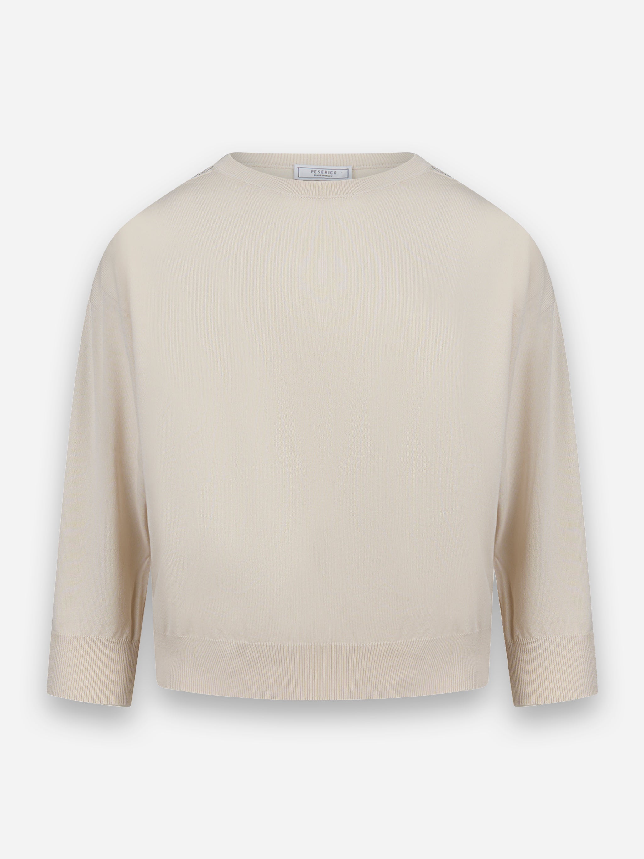 Maglia in tricot di puro cotone Beige