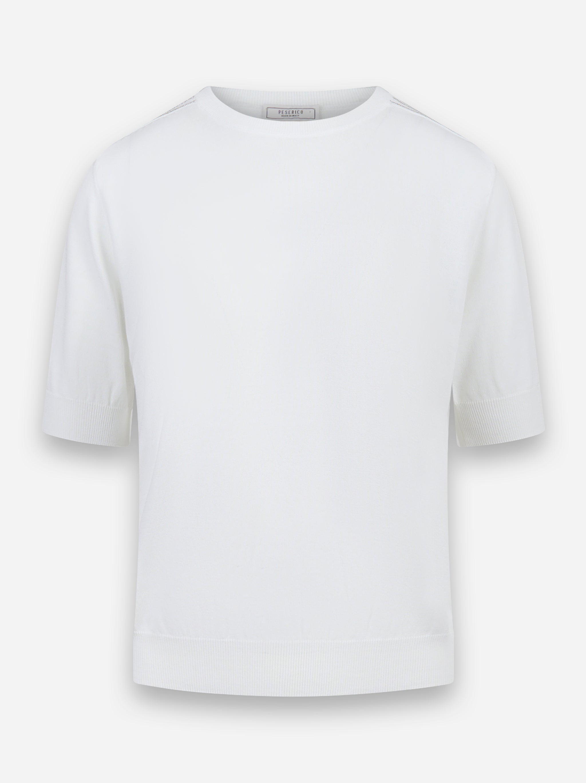 Maglia in tricot di puro cotone Bianco