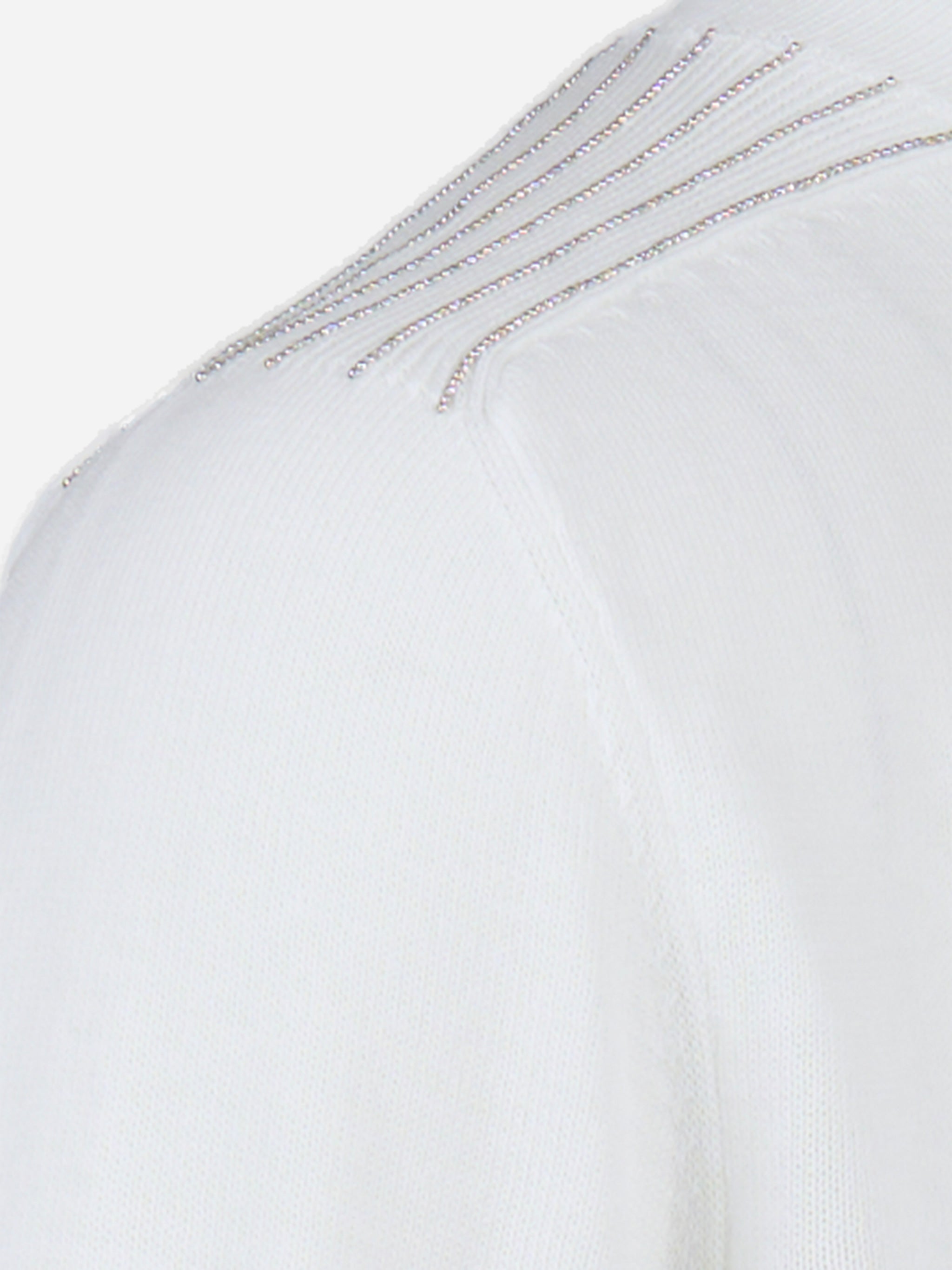 Maglia in tricot di puro cotone Bianco