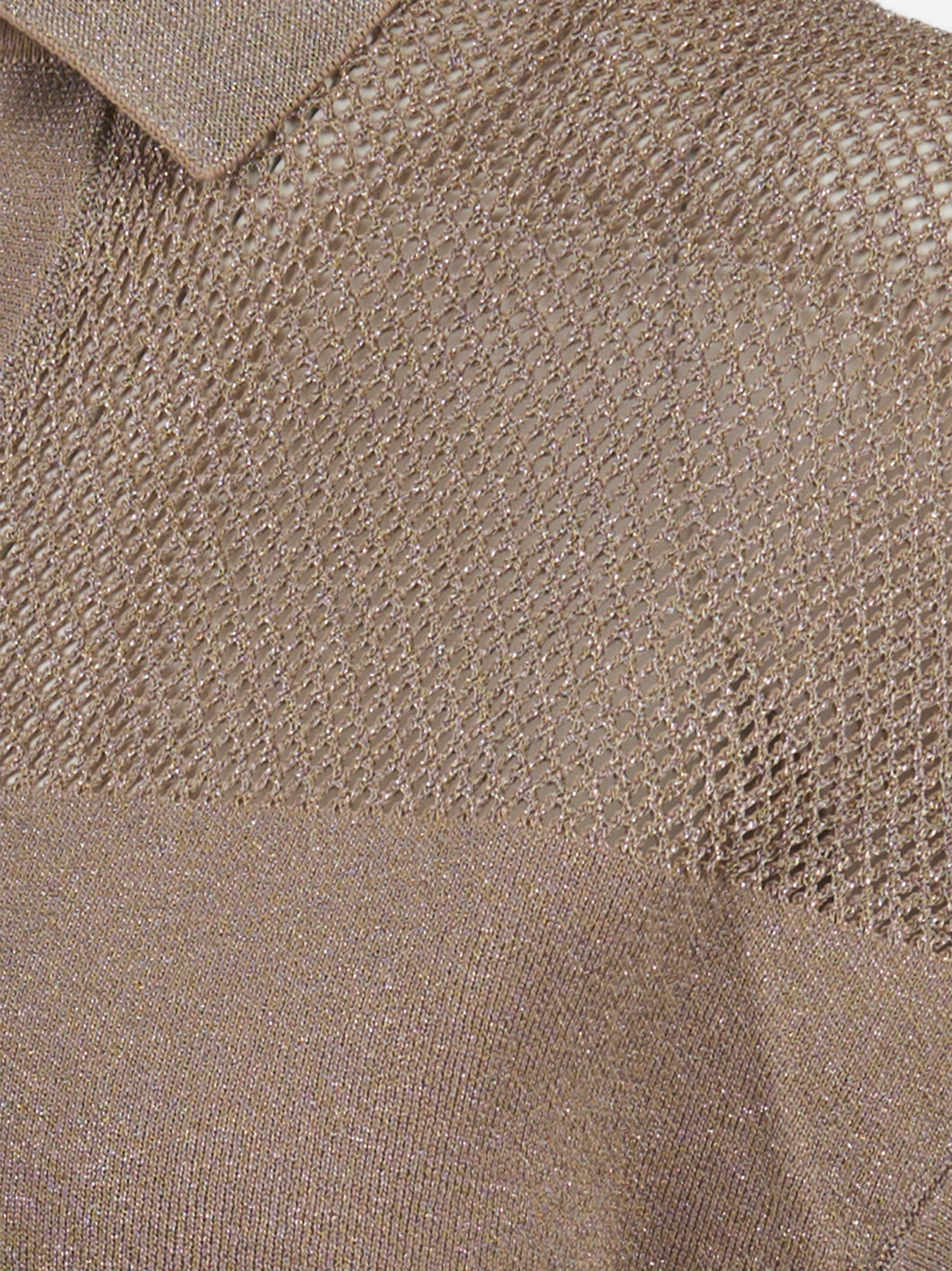 Polo in tricot di puro cotone Marrone