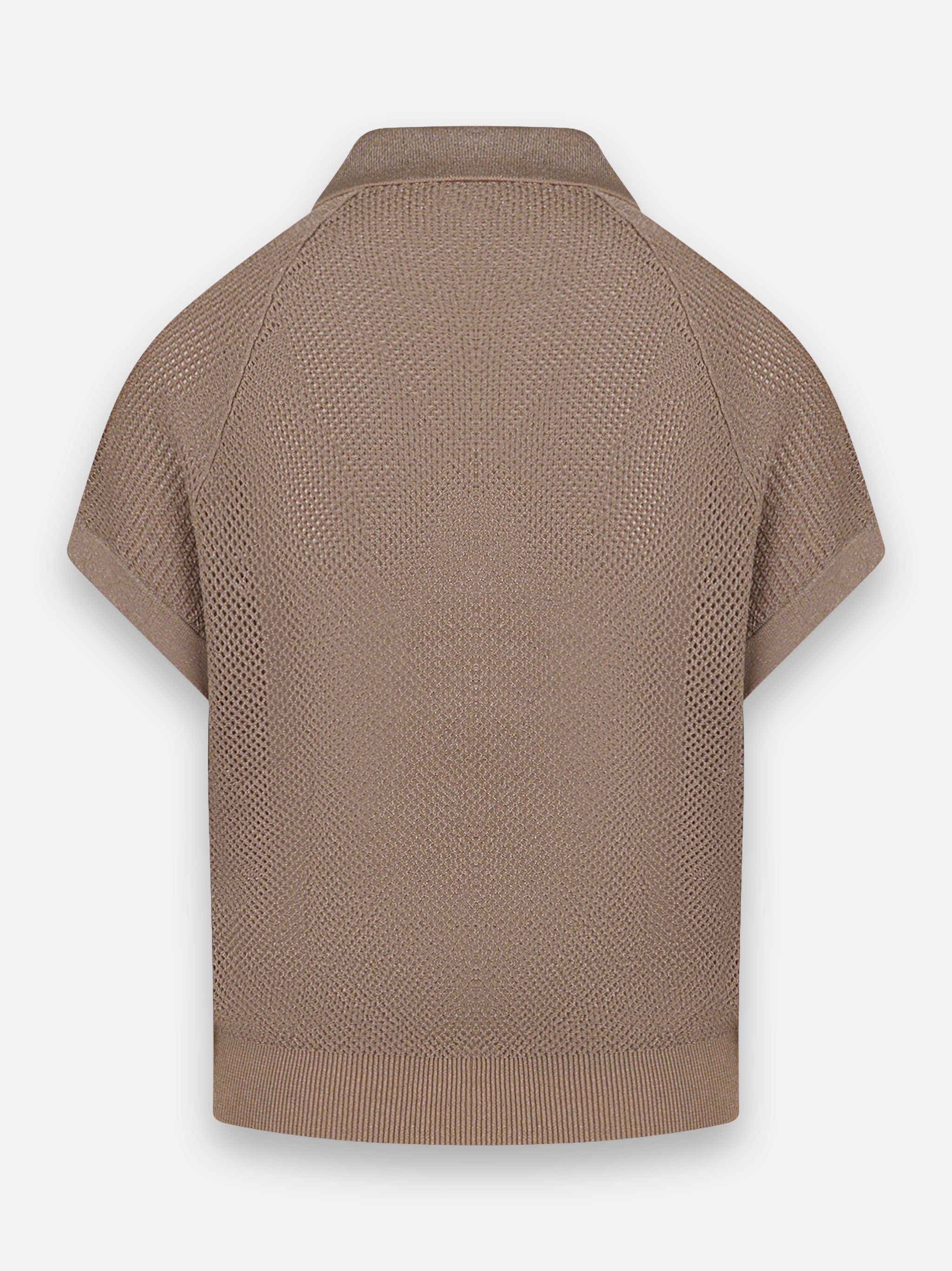 Polo in tricot di puro cotone Marrone