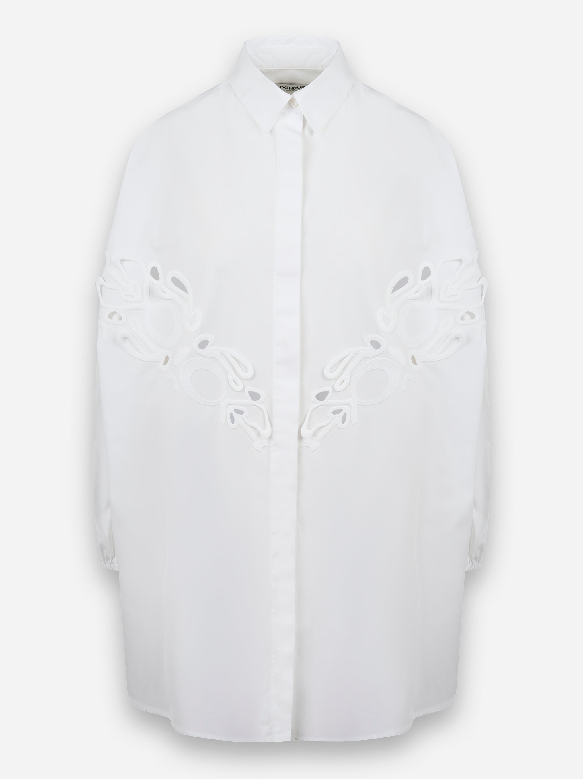 Abito camicia con applicazione Bianco