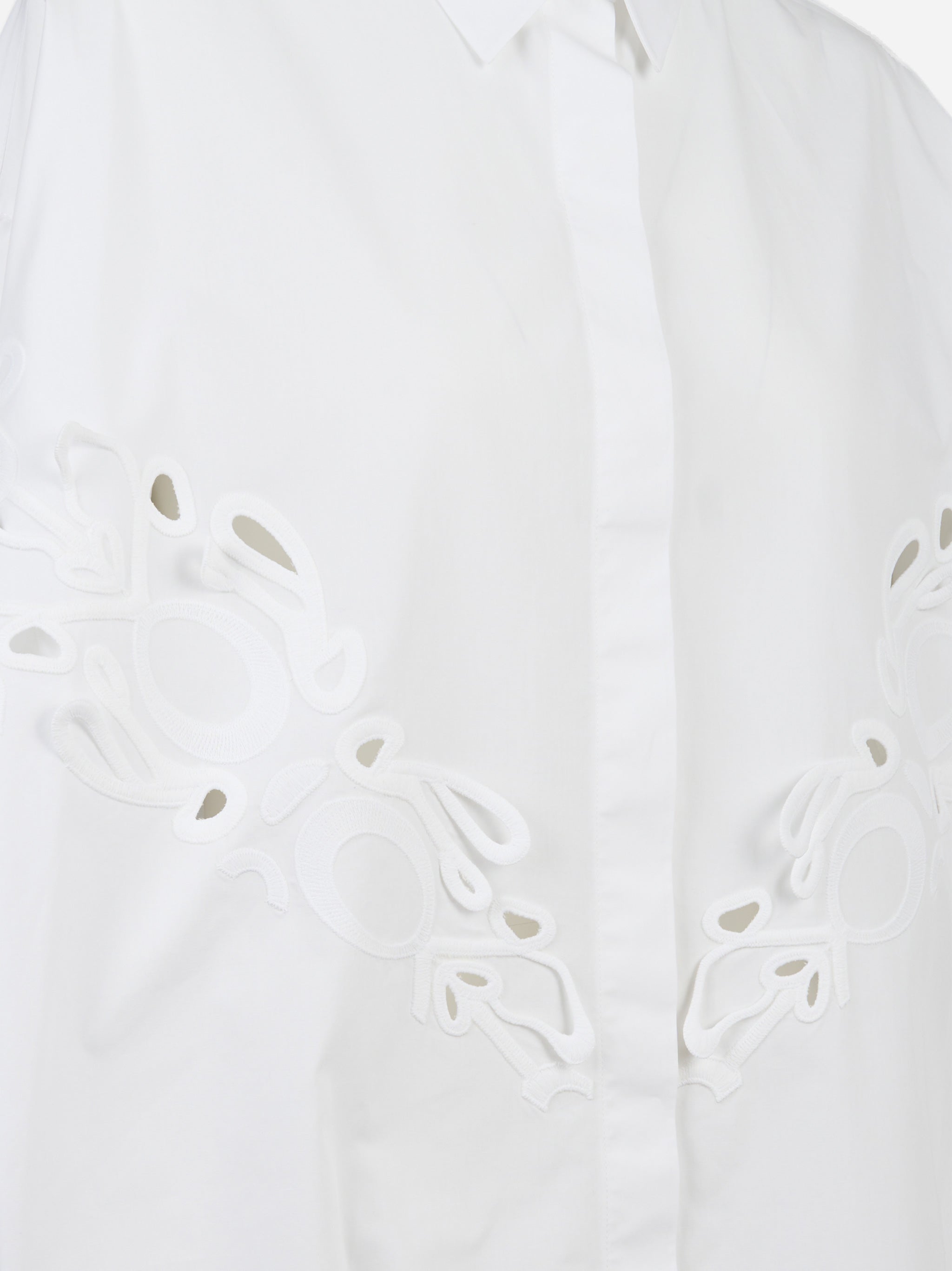Abito camicia con applicazione Bianco