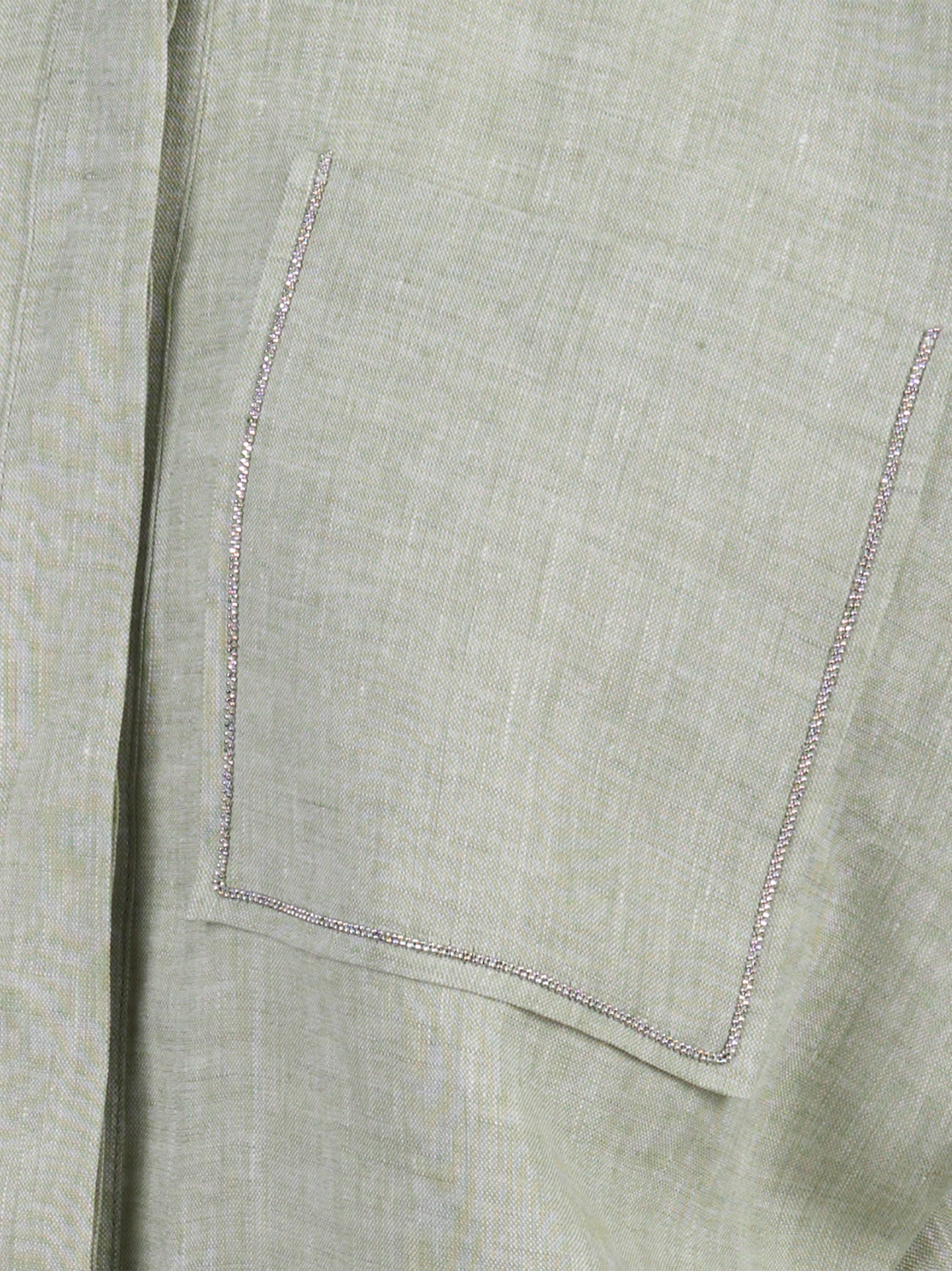 Camicia in tela di lino effetto delavè Verde