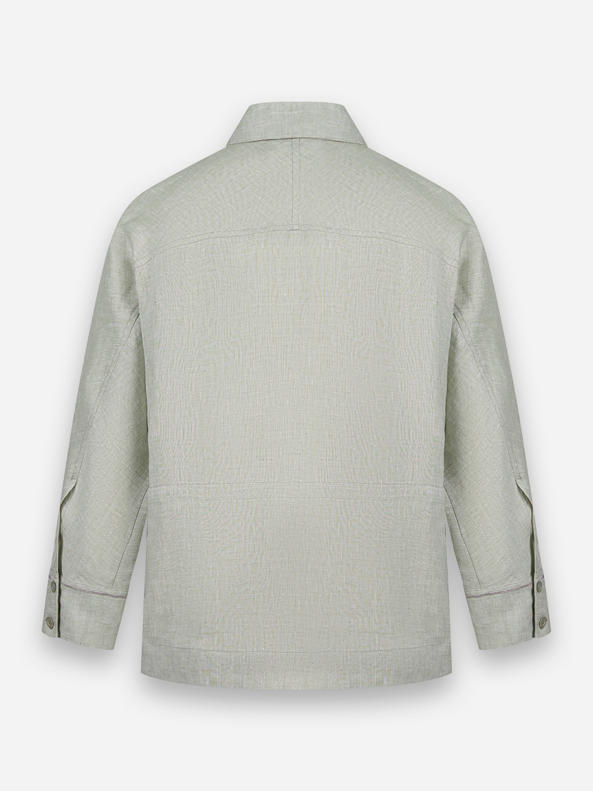Camicia in tela di lino effetto delavè Verde