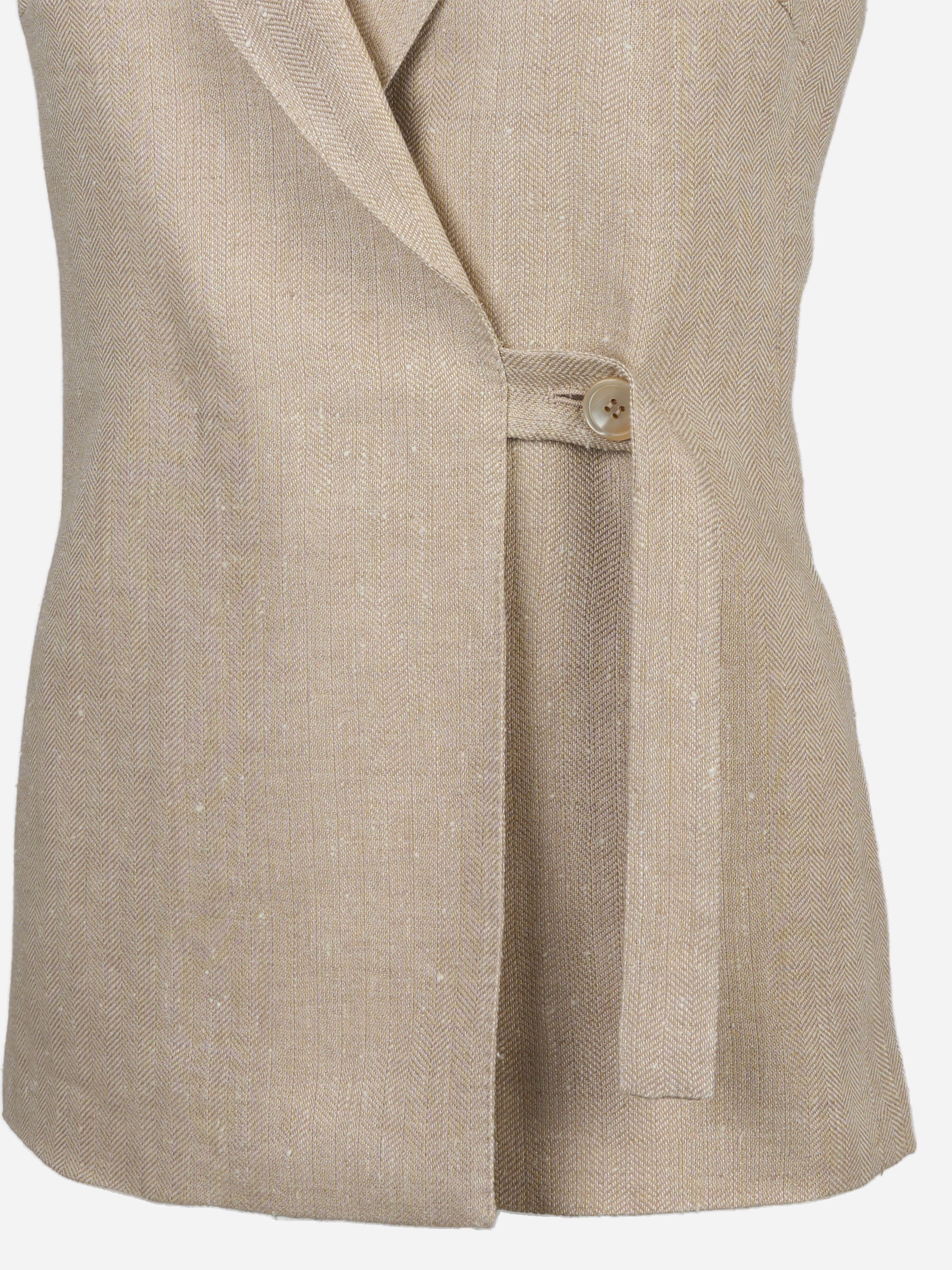Gilet in tinto filo di lino e seta Beige