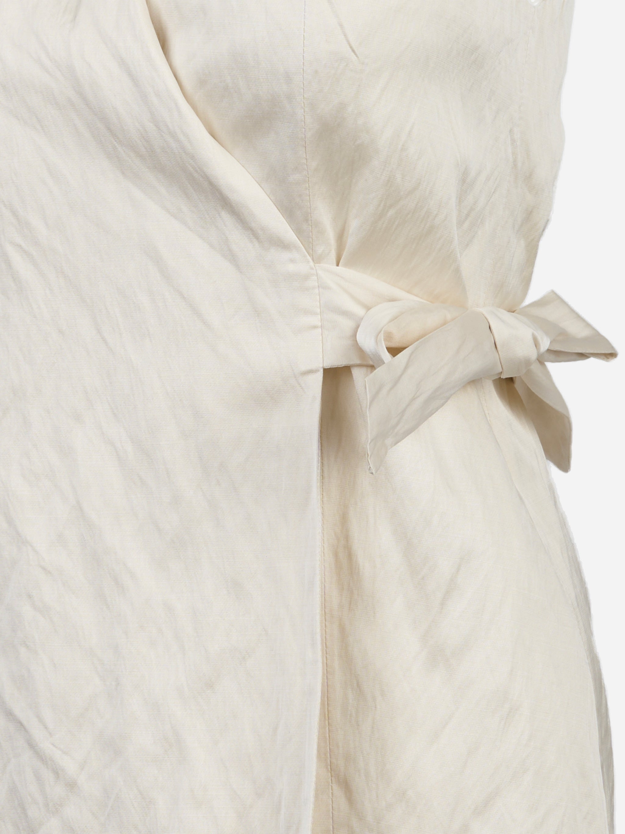 Gilet in raso stropicciato di lino cotone Bianco