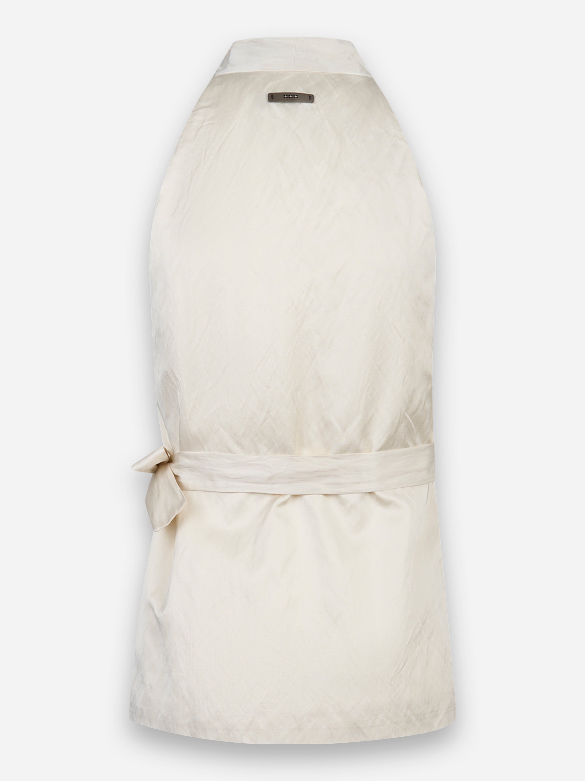 Gilet in raso stropicciato di lino cotone Bianco