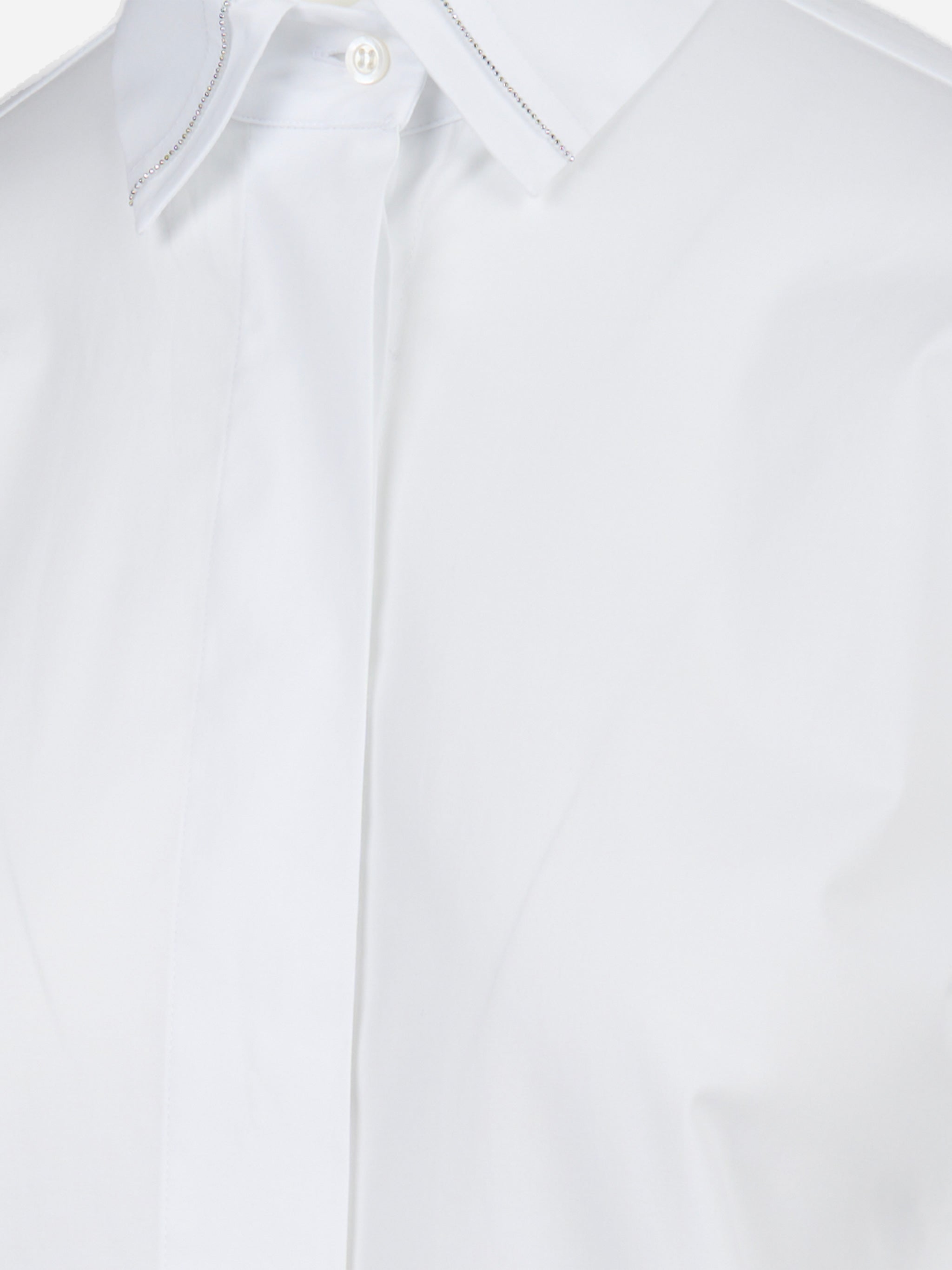 Camicia in popeline di cotone strecth Bianco